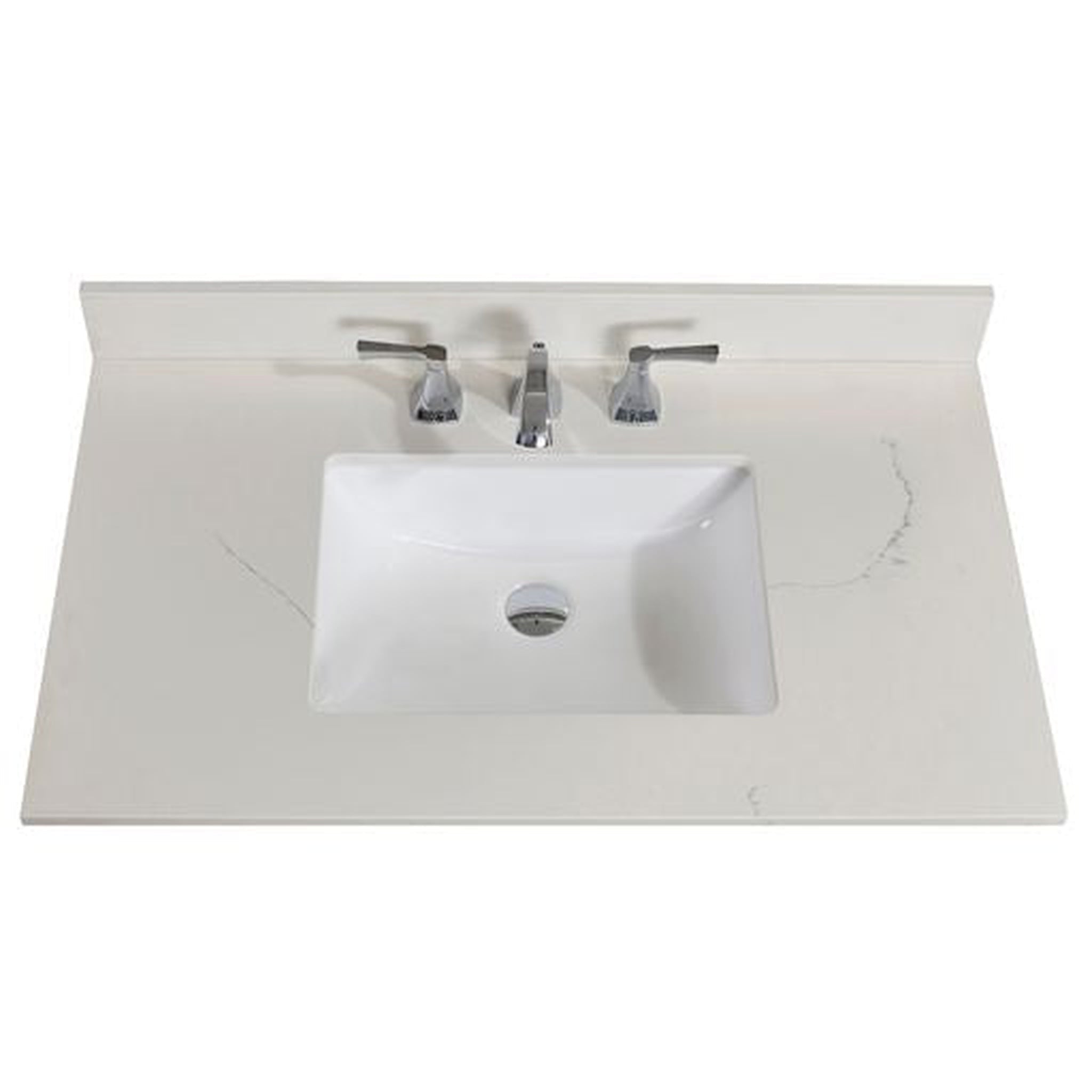 Altair, Altair Belluno 37" x 22" Milano White Composite Stone Bathroom Vanity Top With White SInk