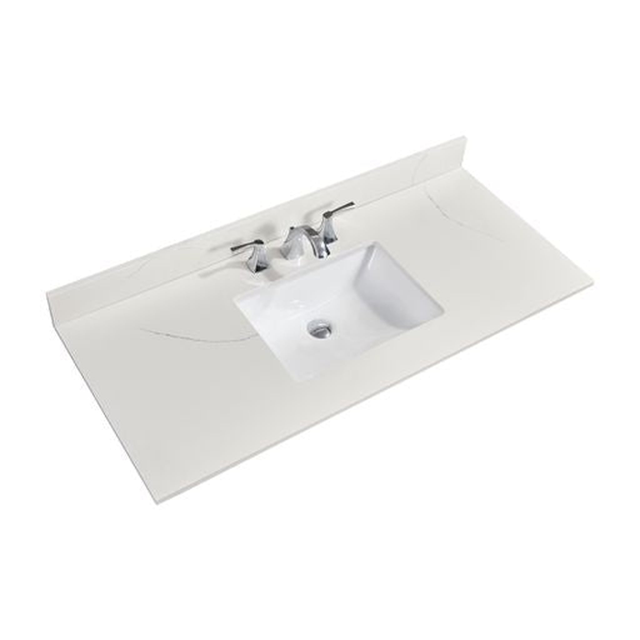 Altair, Altair Belluno 49" x 22" Milano White Composite Stone Bathroom Vanity Top With White SInk