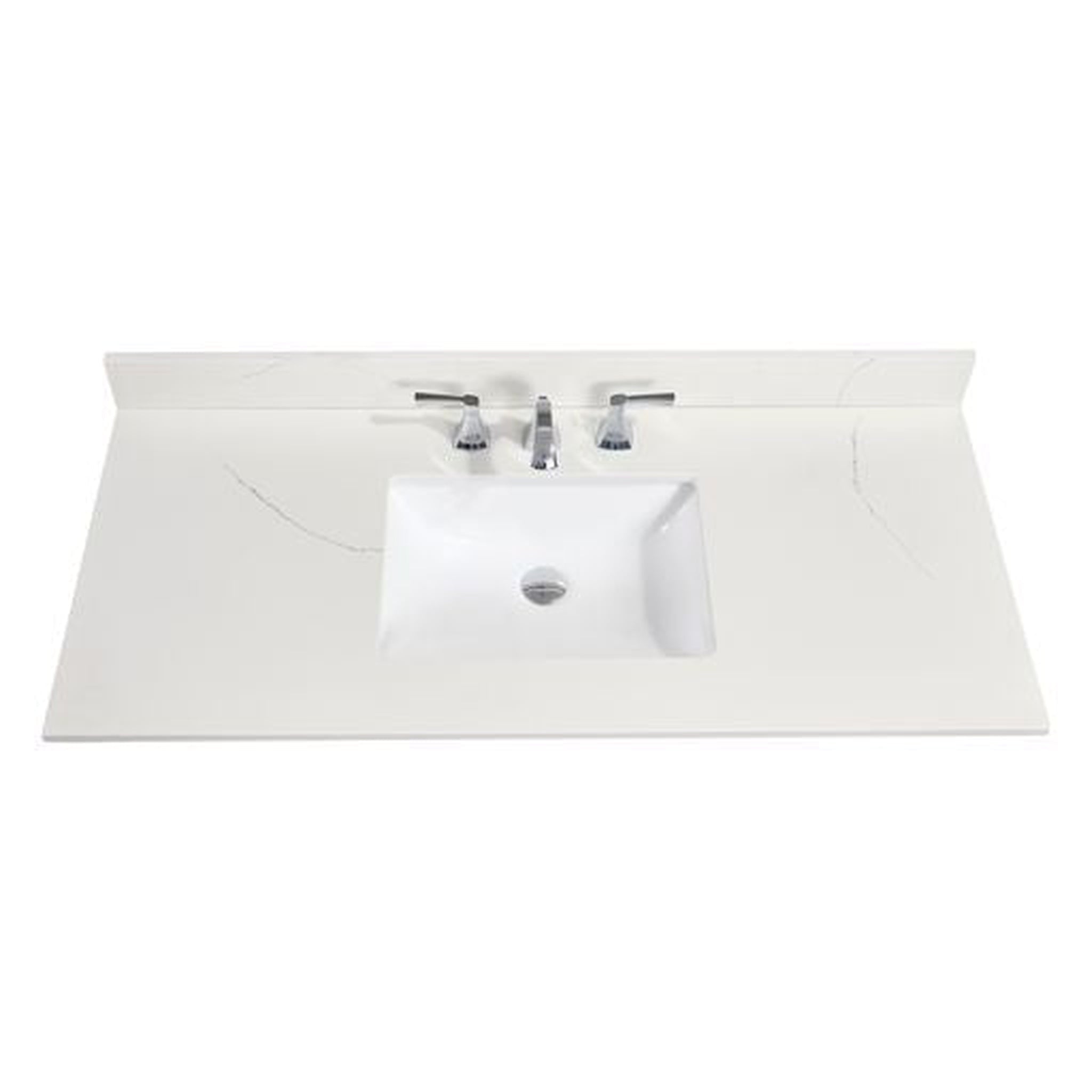 Altair, Altair Belluno 49" x 22" Milano White Composite Stone Bathroom Vanity Top With White SInk