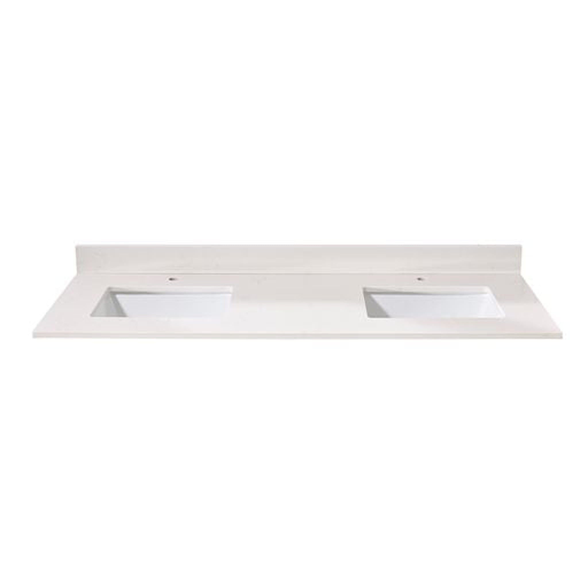 Altair, Altair Belluno 61" x 22" Milano white Composite Stone Bathroom Vanity Top-Single Hole With White SInk