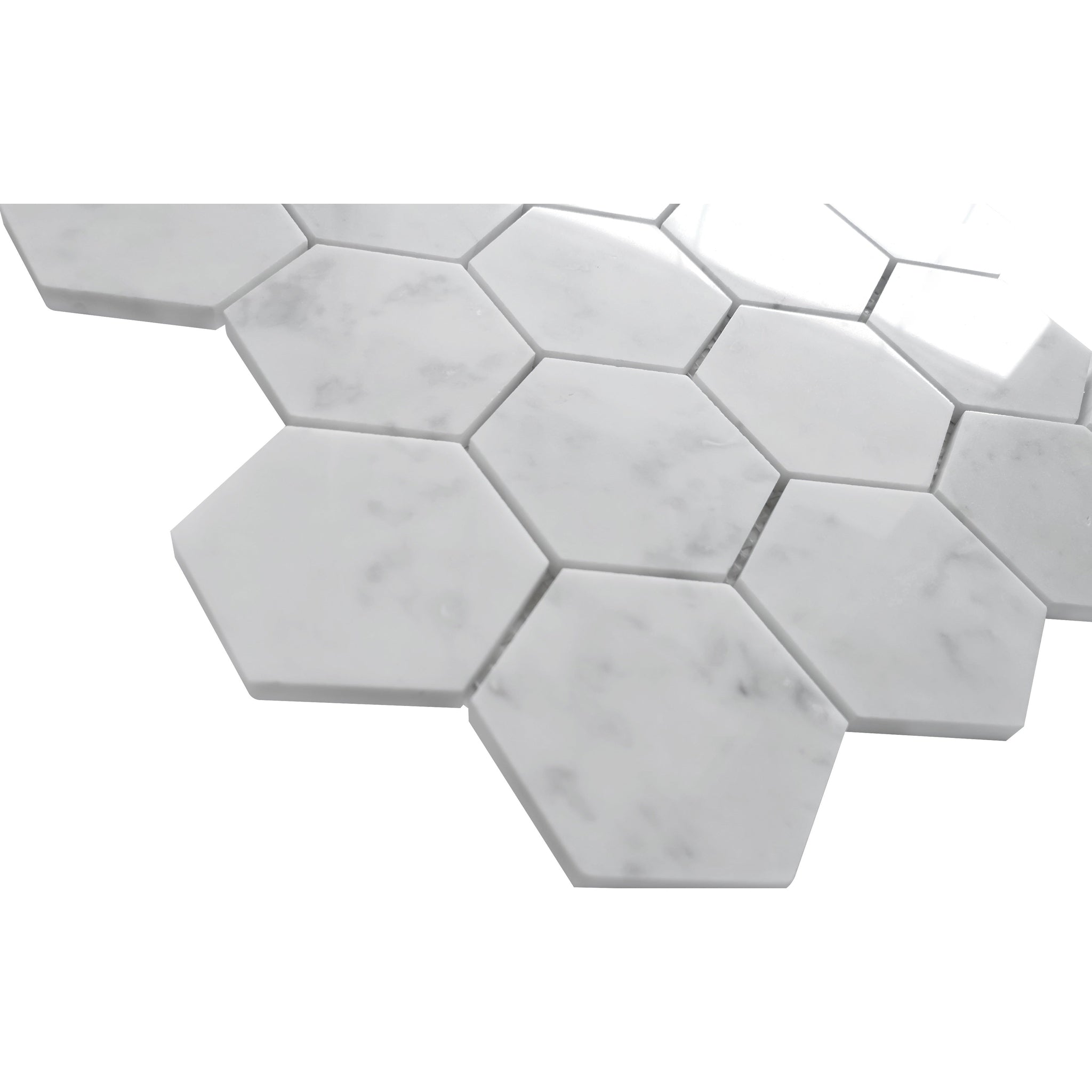 Altair, Altair Burgos 11 pcs. Hexagon Carrara White Marble Mosaic Floor and Wall Tile