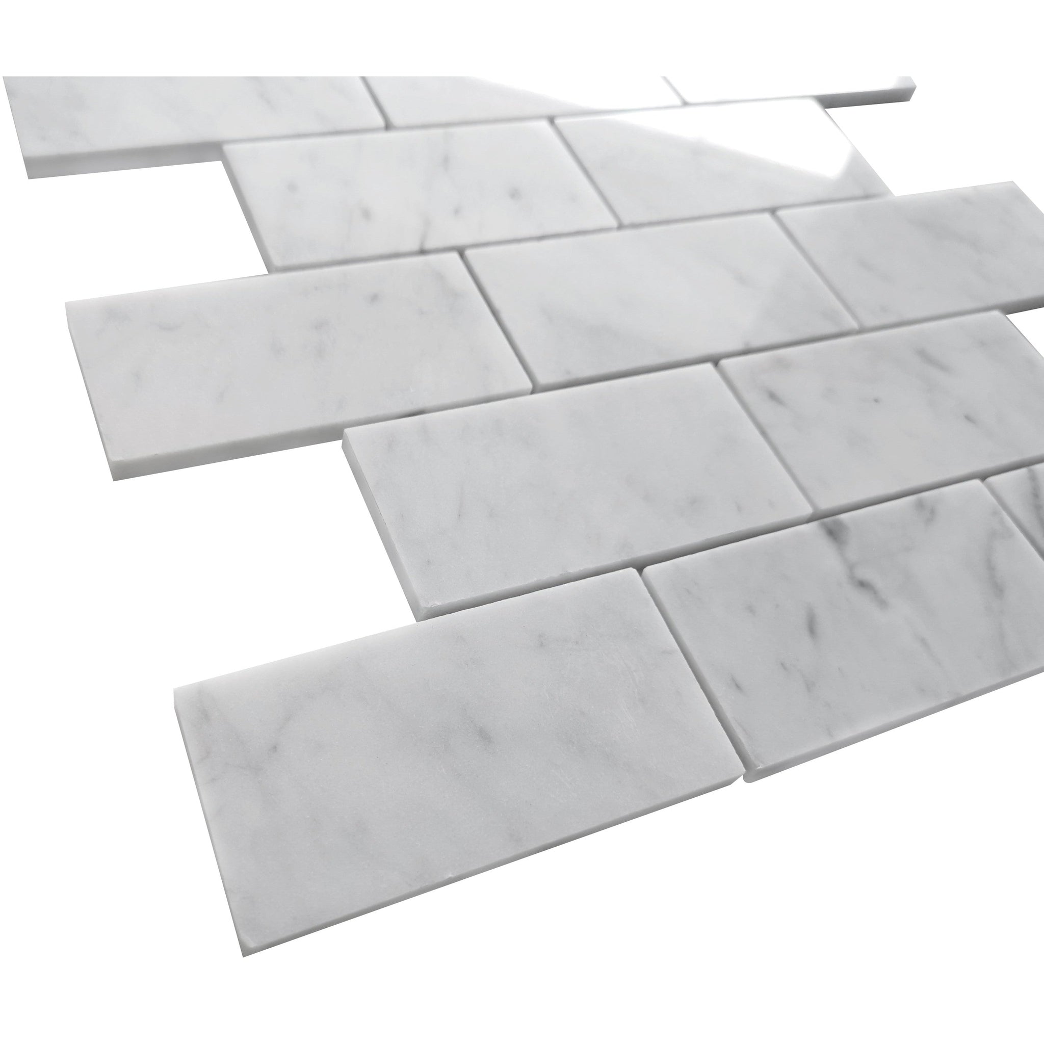 Altair, Altair Burgos 11 pcs. Rectangle Carrara White Marble Mosaic Floor and Wall Tile