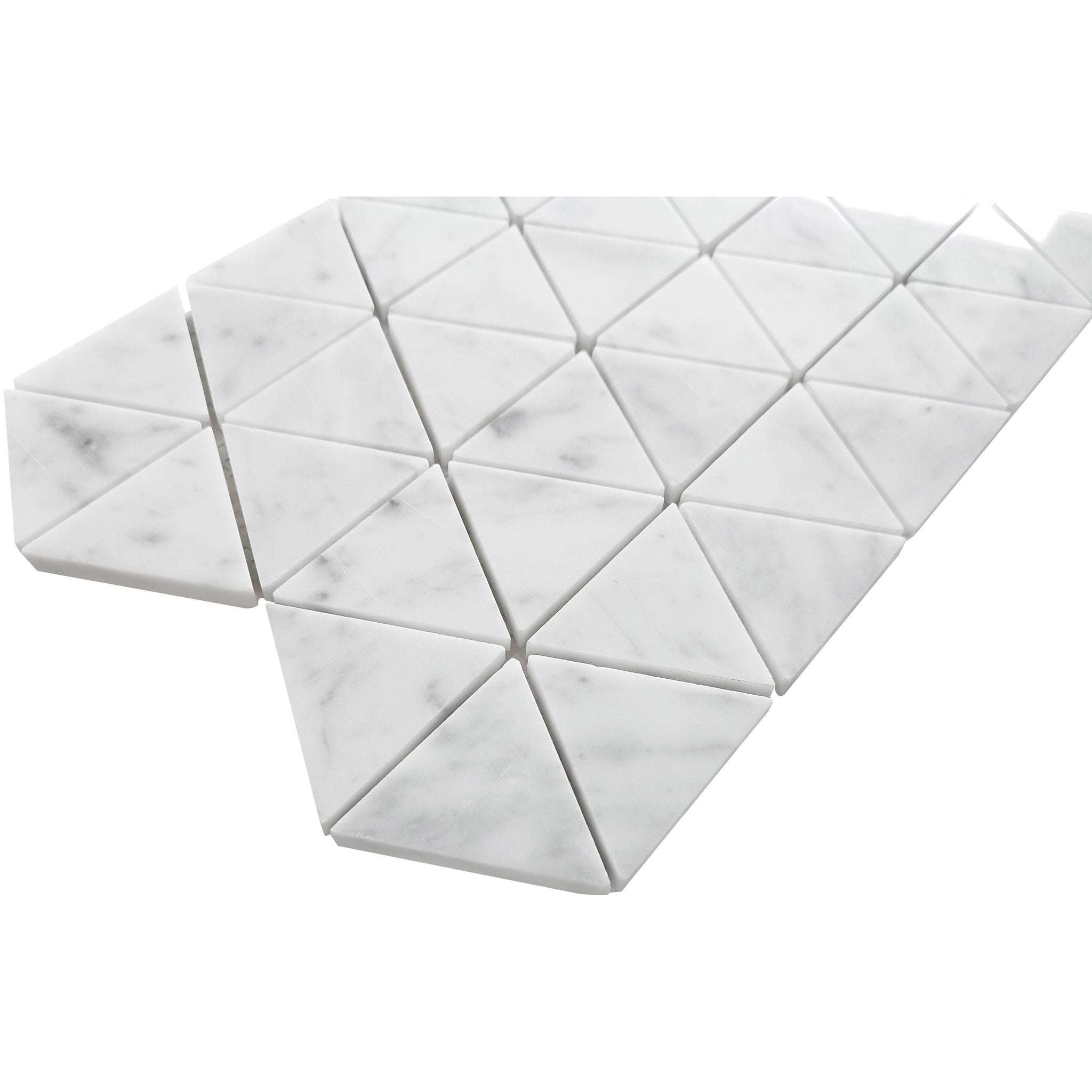 Altair, Altair Burgos 11 pcs. Triangle Carrara White Marble Mosaic Floor and Wall Tile