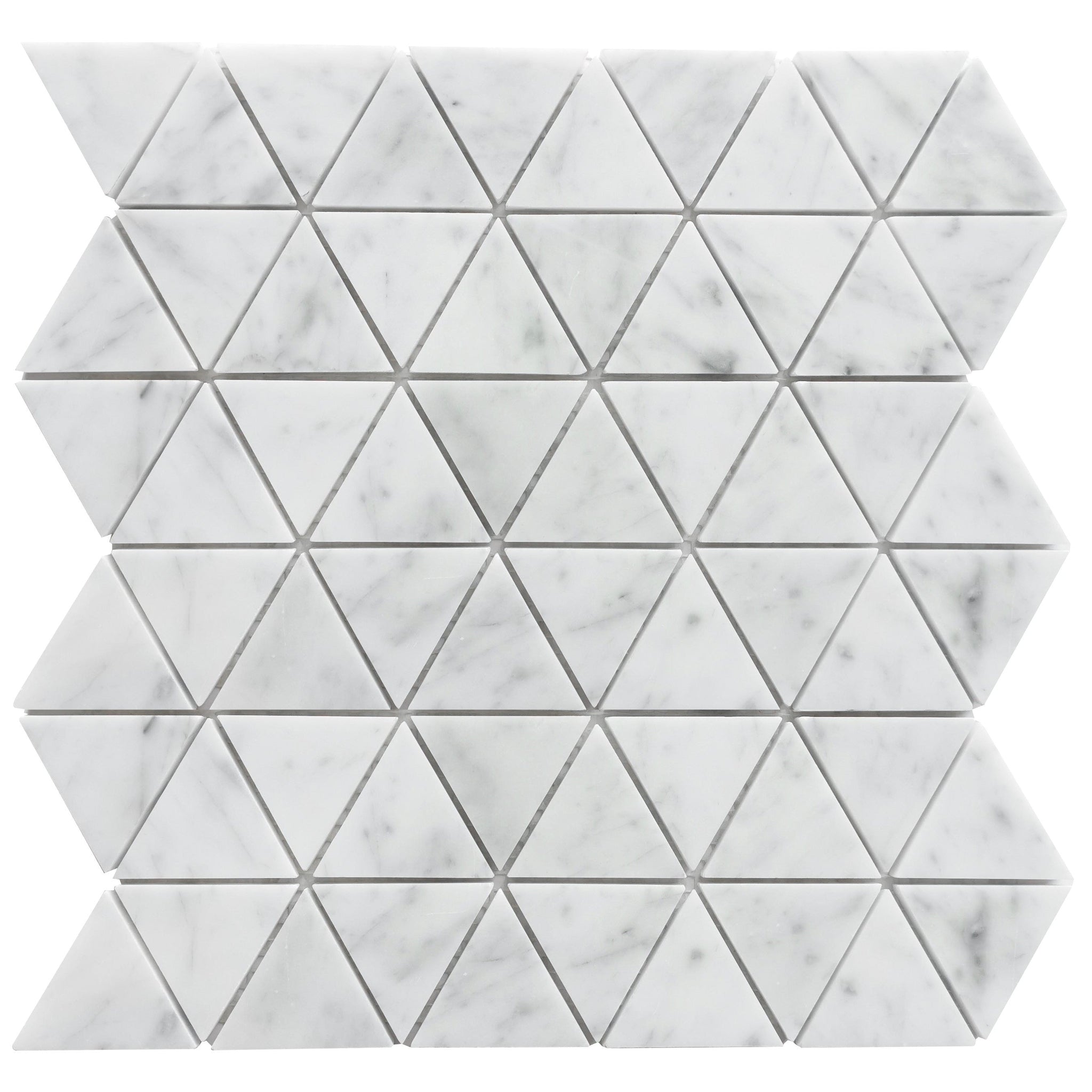 Altair, Altair Burgos 11 pcs. Triangle Carrara White Marble Mosaic Floor and Wall Tile