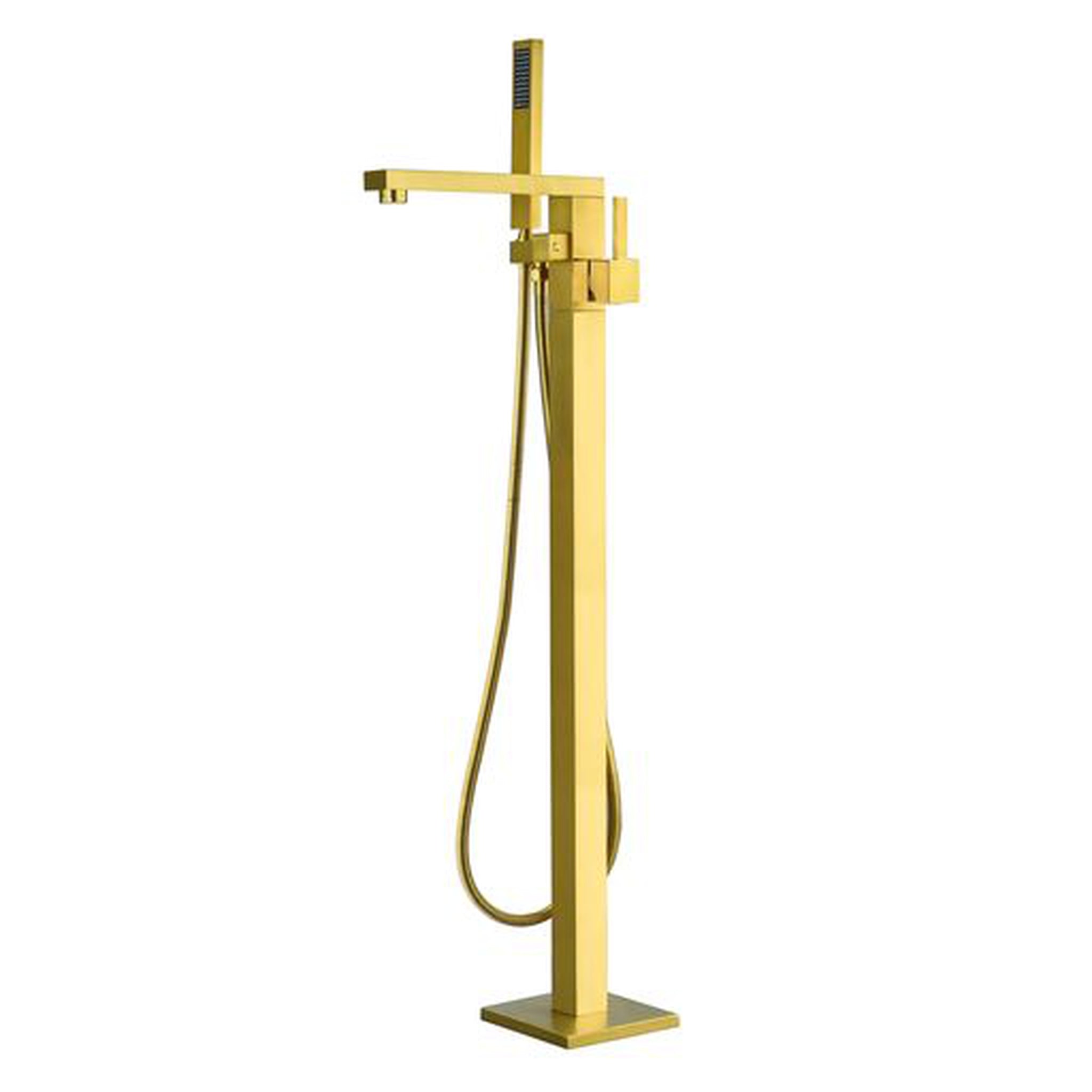 Altair, Altair Campia Brushed Gold Single Lever Handle Freestanding Bathtub Faucet With Handshower