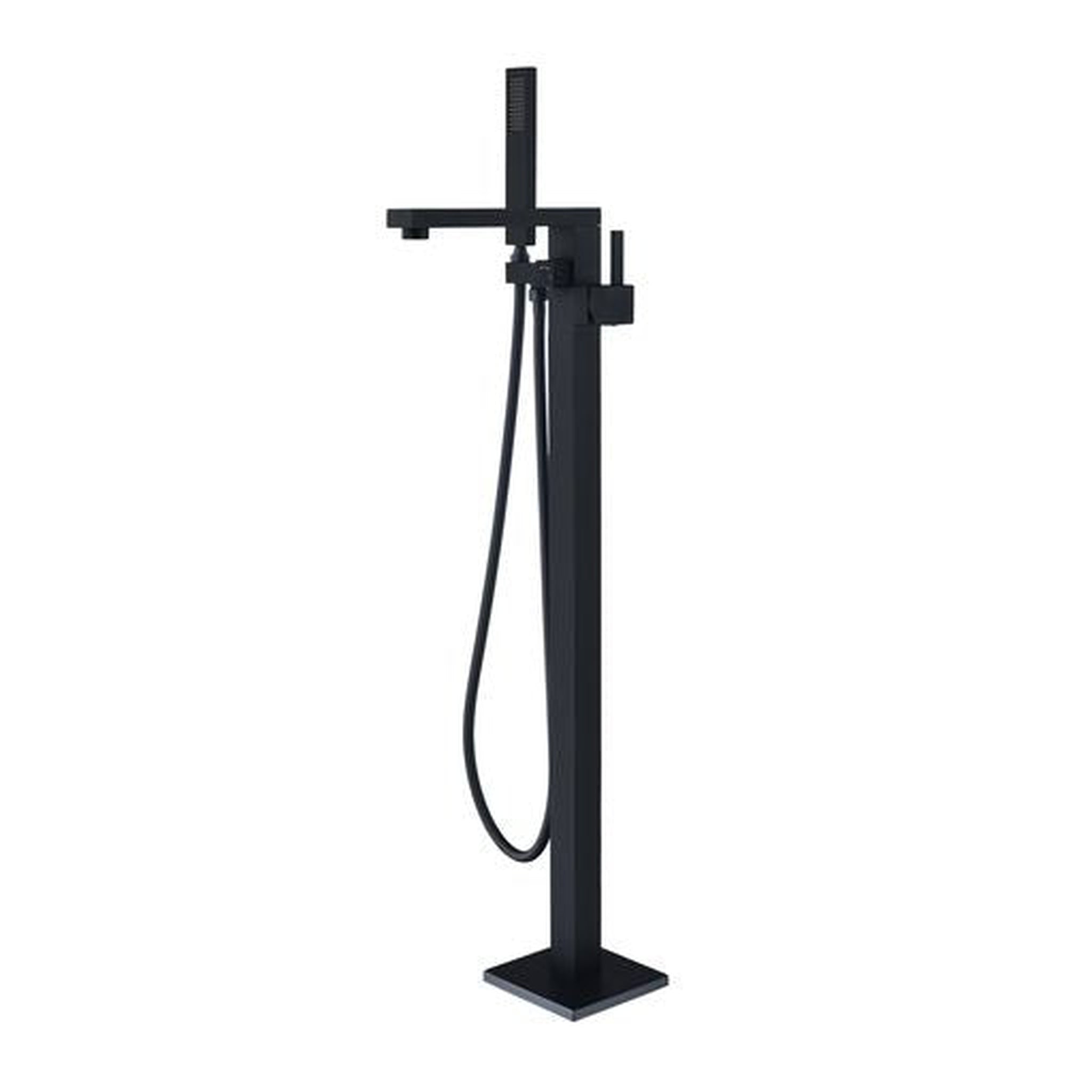 Altair, Altair Campia Matte Black Single Lever Handle Freestanding Bathtub Faucet With Handshower