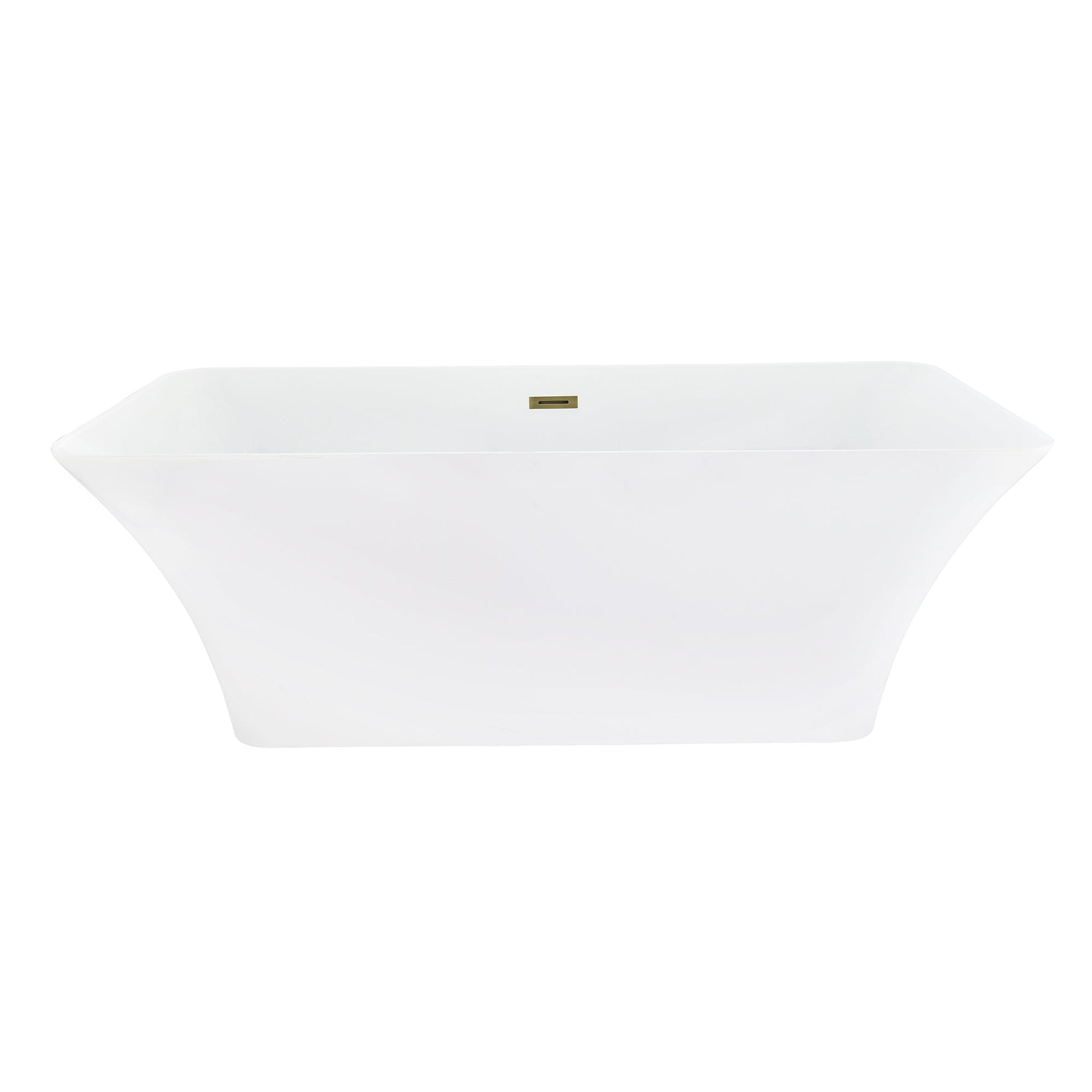 Altair, Altair Carani 65" x 28" White Acrylic Freestanding Bathtub With Brushed Gold Drain and Overflow