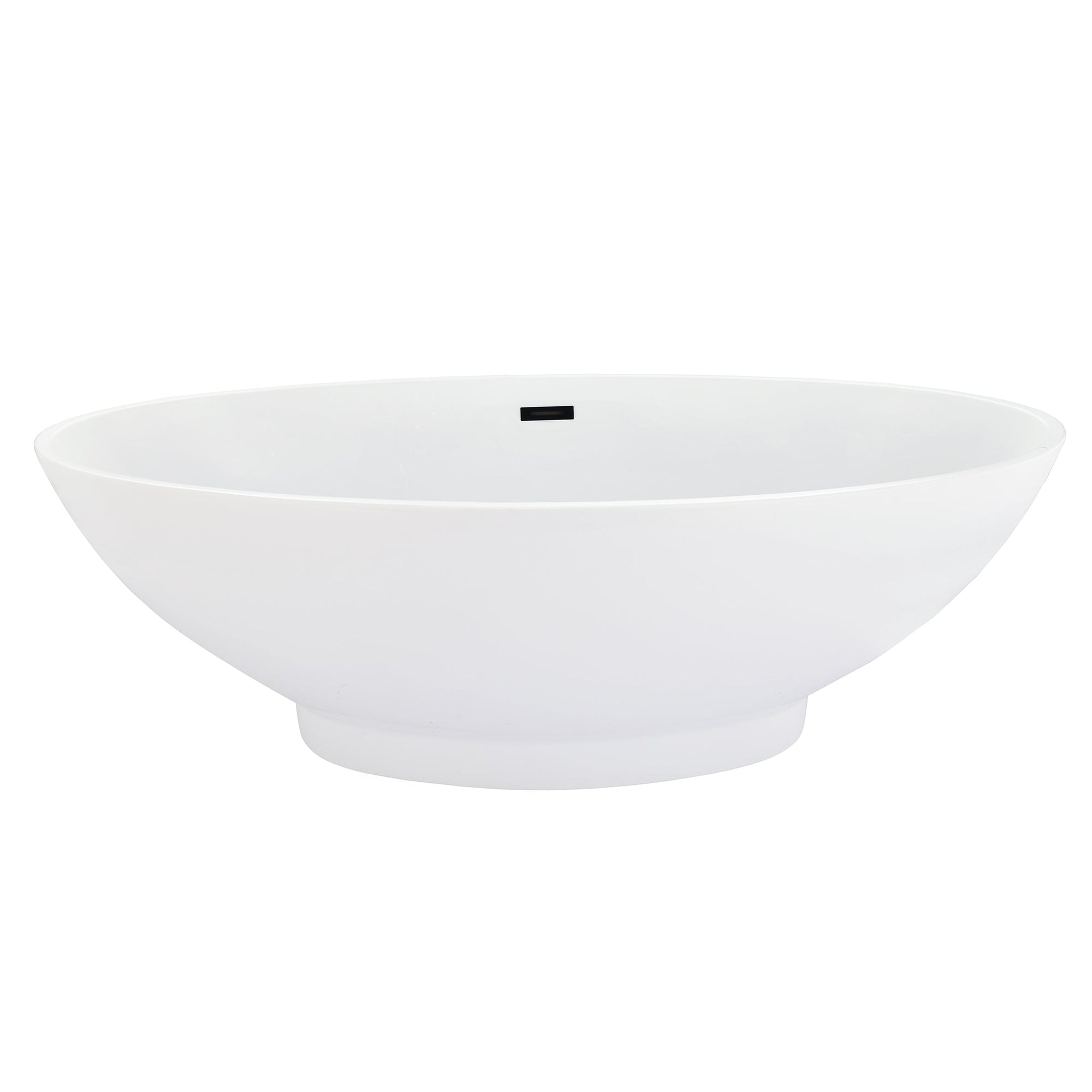 Altair, Altair Elbow 67" x 32" White Acrylic Freestanding Bathtub With Drain and Overflow