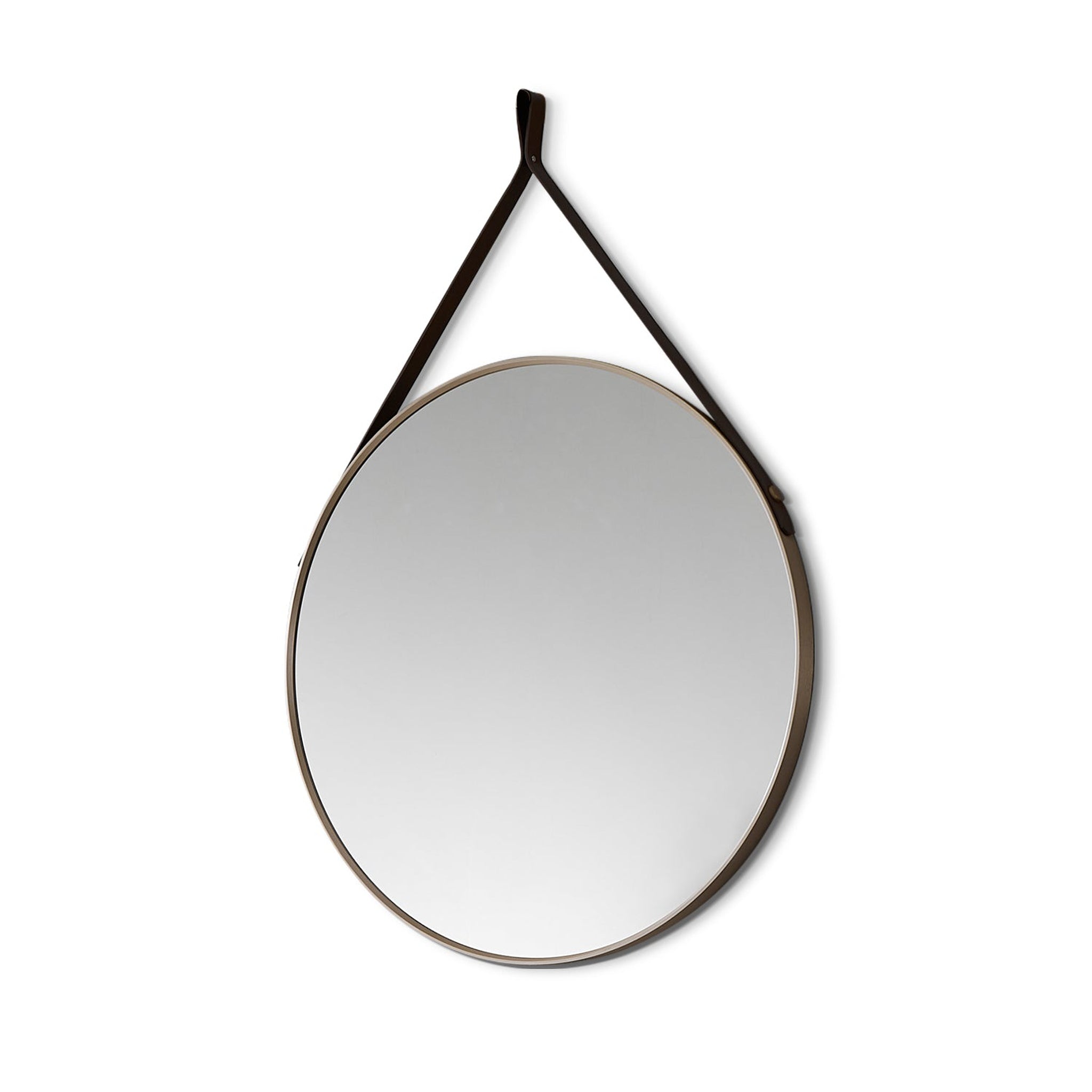 Altair, Altair Epoca 28" Round Brushed Gold Aluminum Framed Wall-Mounted Mirror