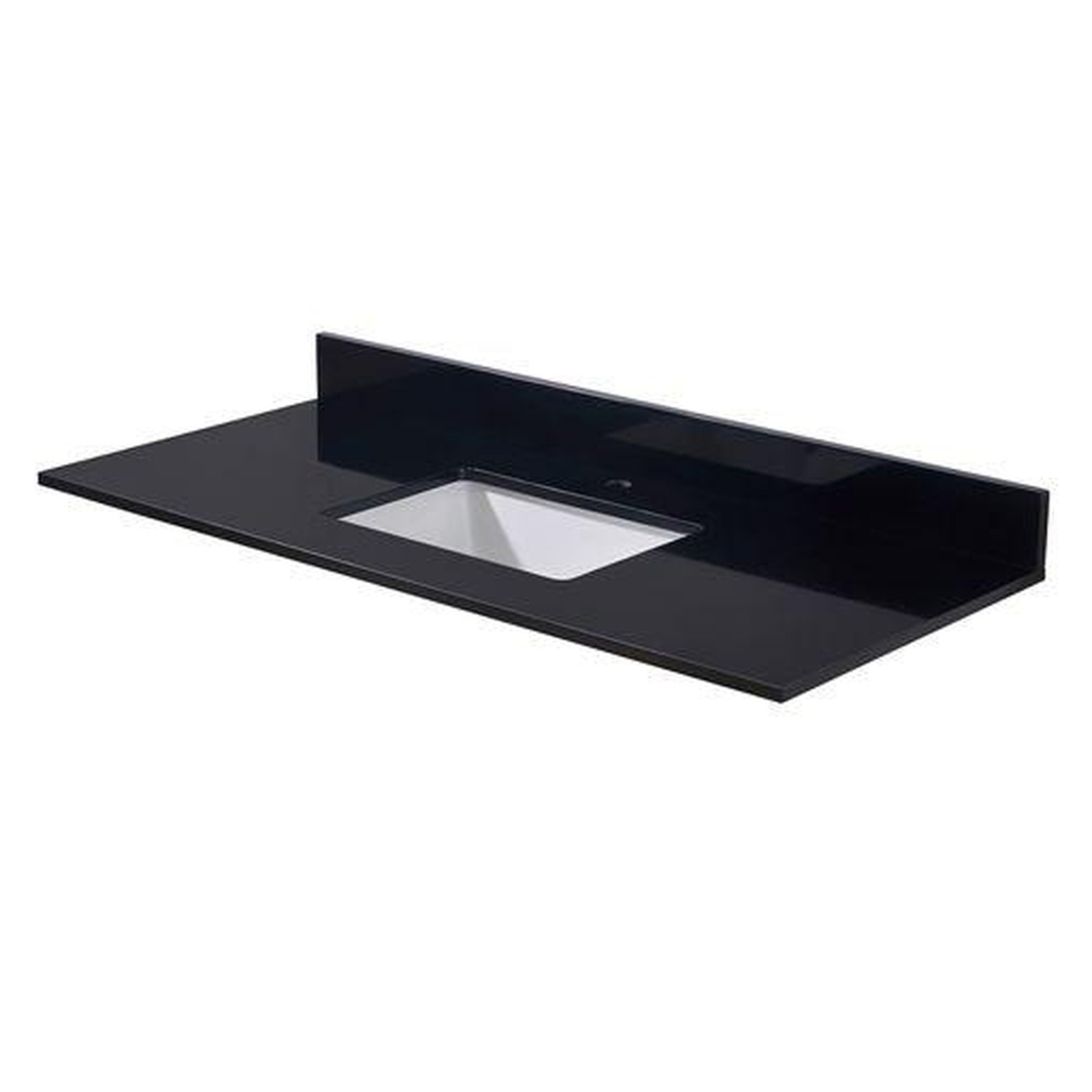 Altair, Altair Feltre 49" x 22" Imperial Black Composite Stone Bathroom Vanity Top With White SInk