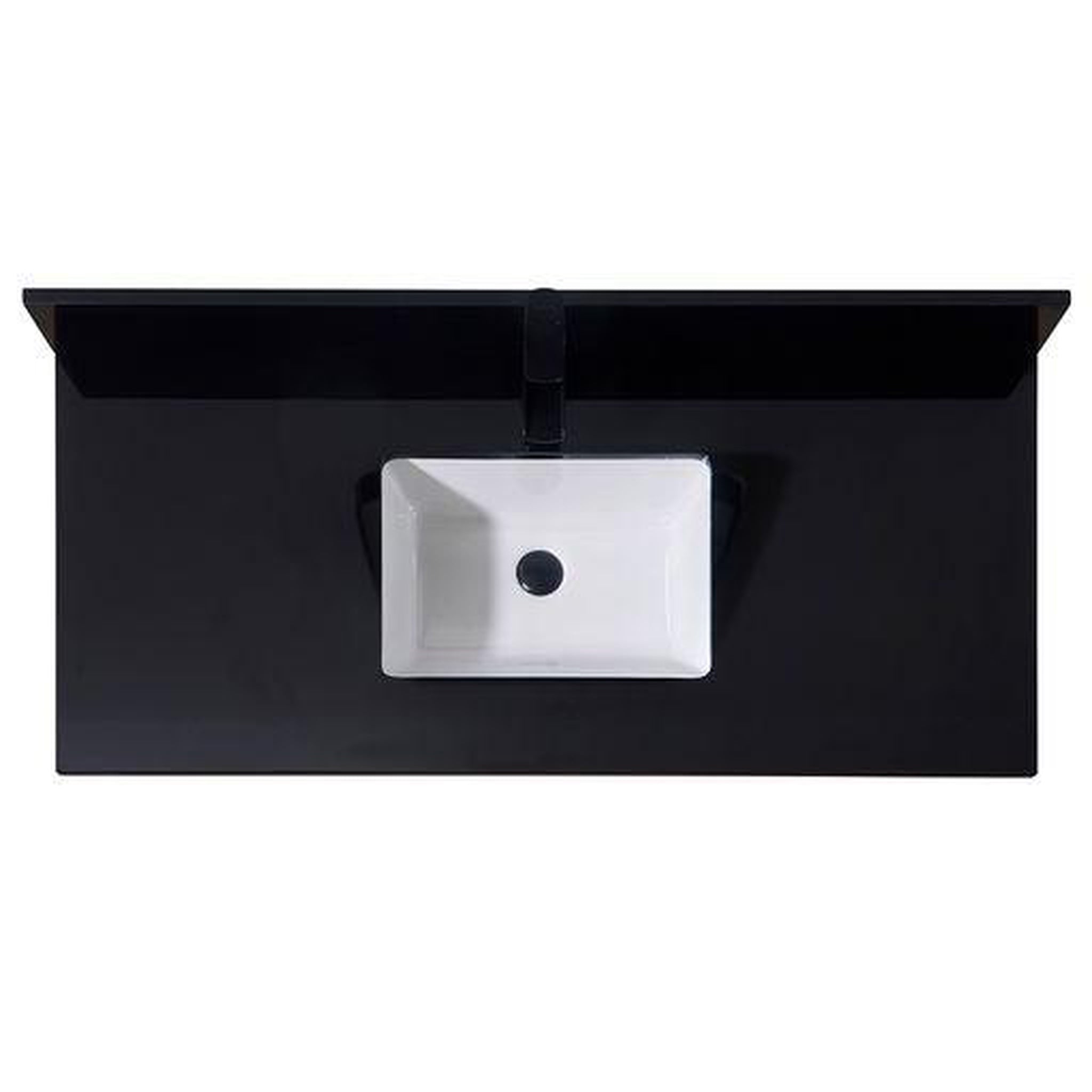 Altair, Altair Feltre 49" x 22" Imperial Black Composite Stone Bathroom Vanity Top With White SInk