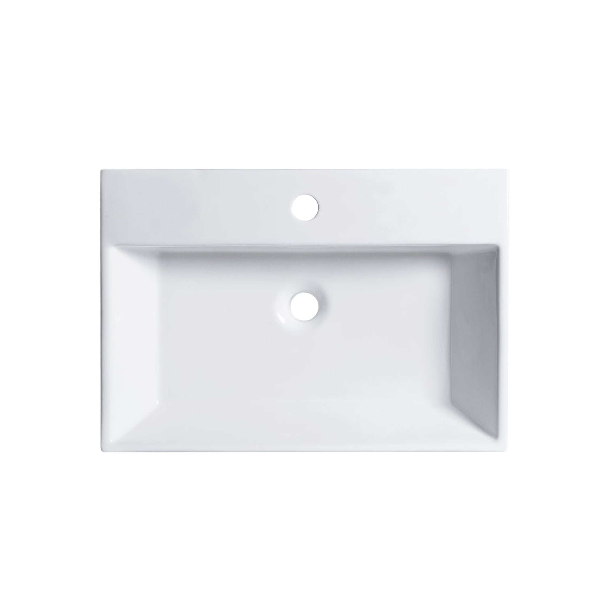 Altair, Altair Fremont 24" Rectangular White Ceramic Bathroom Vanity Vessel Sink With Overflow