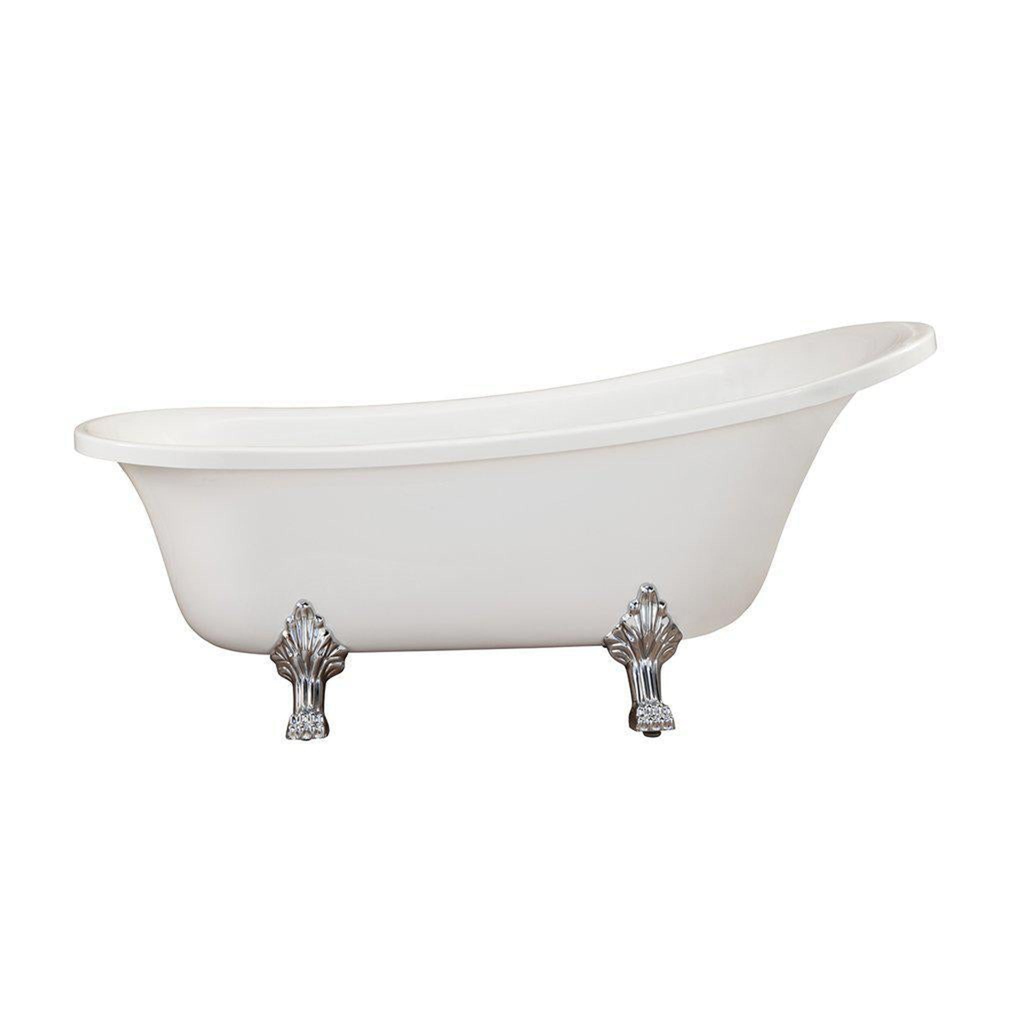 Altair, Altair Geneva 69" x 30" White Acrylic Clawfoot Bathtub