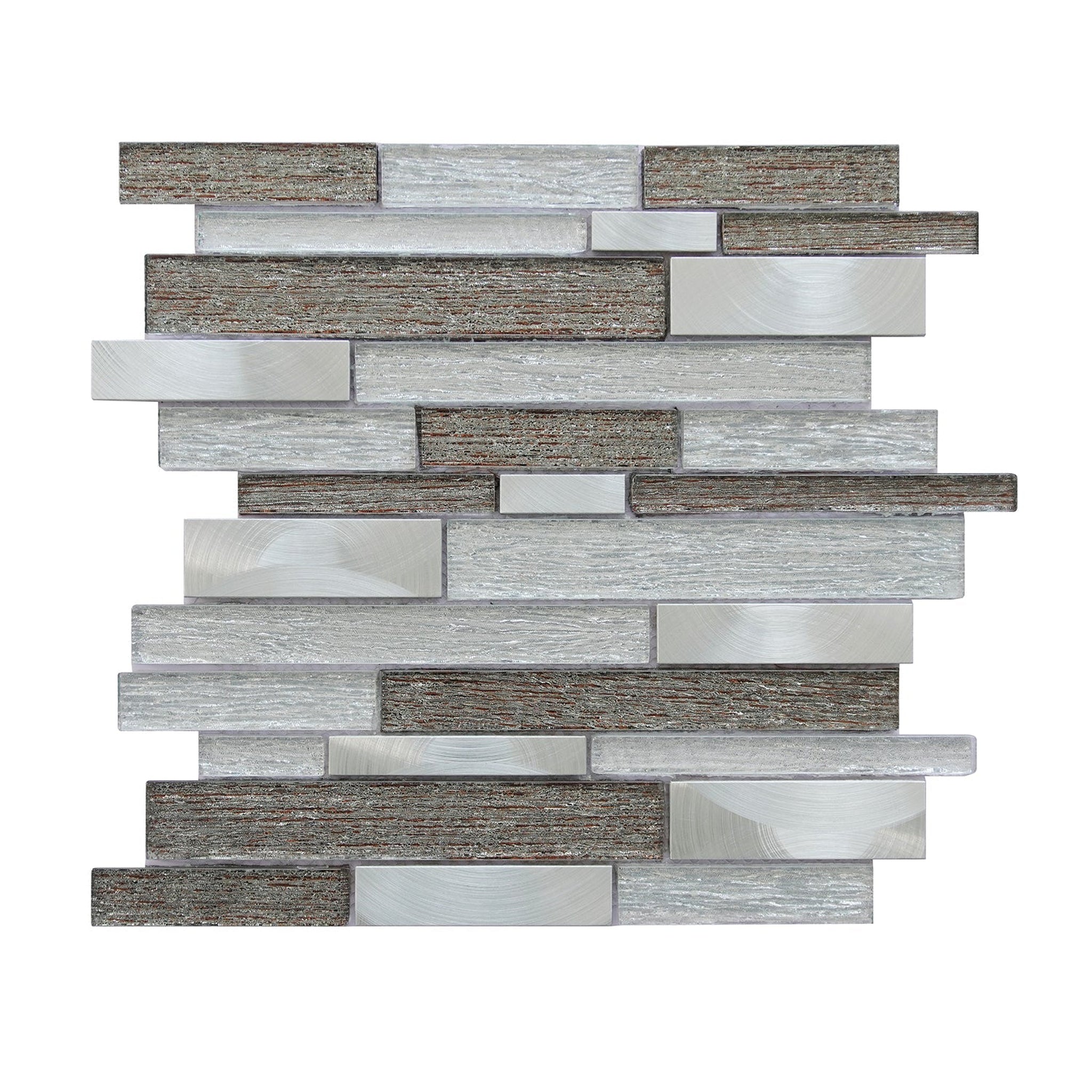 Altair, Altair Glena 15 pcs. Linear Mixed Color Glass Mosaic Wall Tile