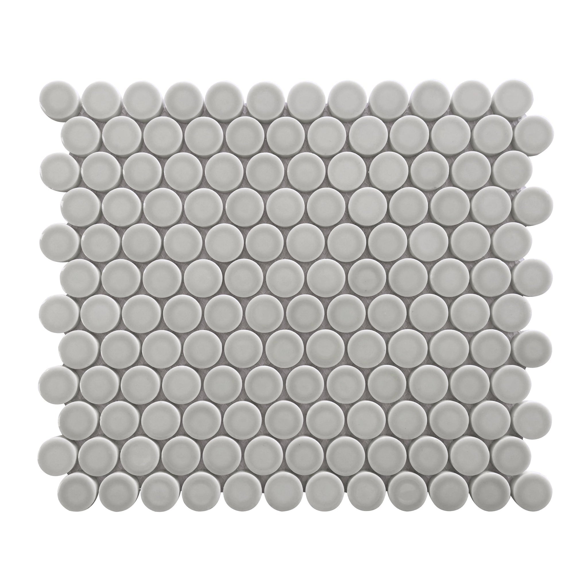 Altair, Altair Huelva 11 pcs. Circular Light Grey Glass Penny Mosaic Floor and Wall Tile