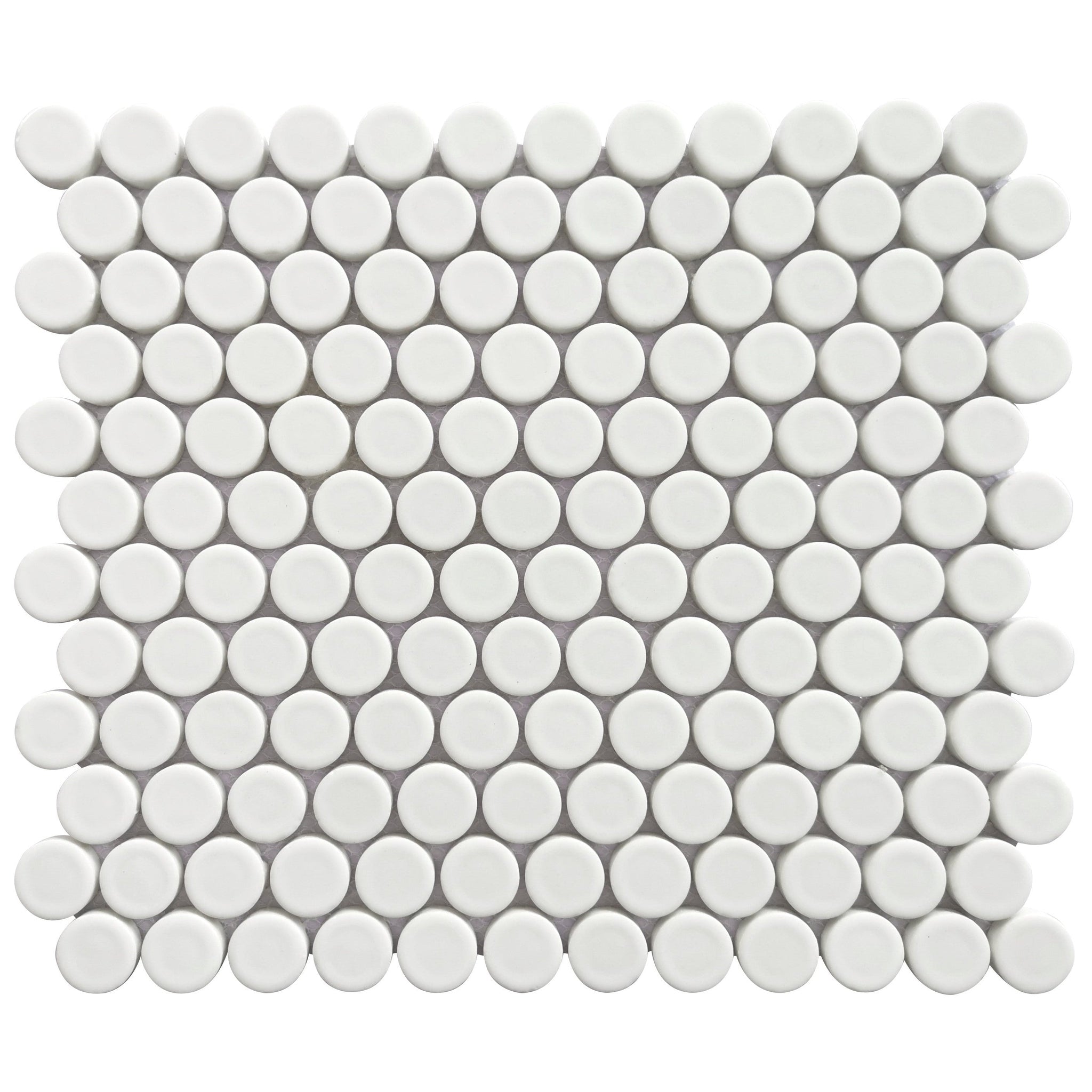 Altair, Altair Huelva 11 pcs. Circular White Glass Penny Mosaic Floor and Wall Tile