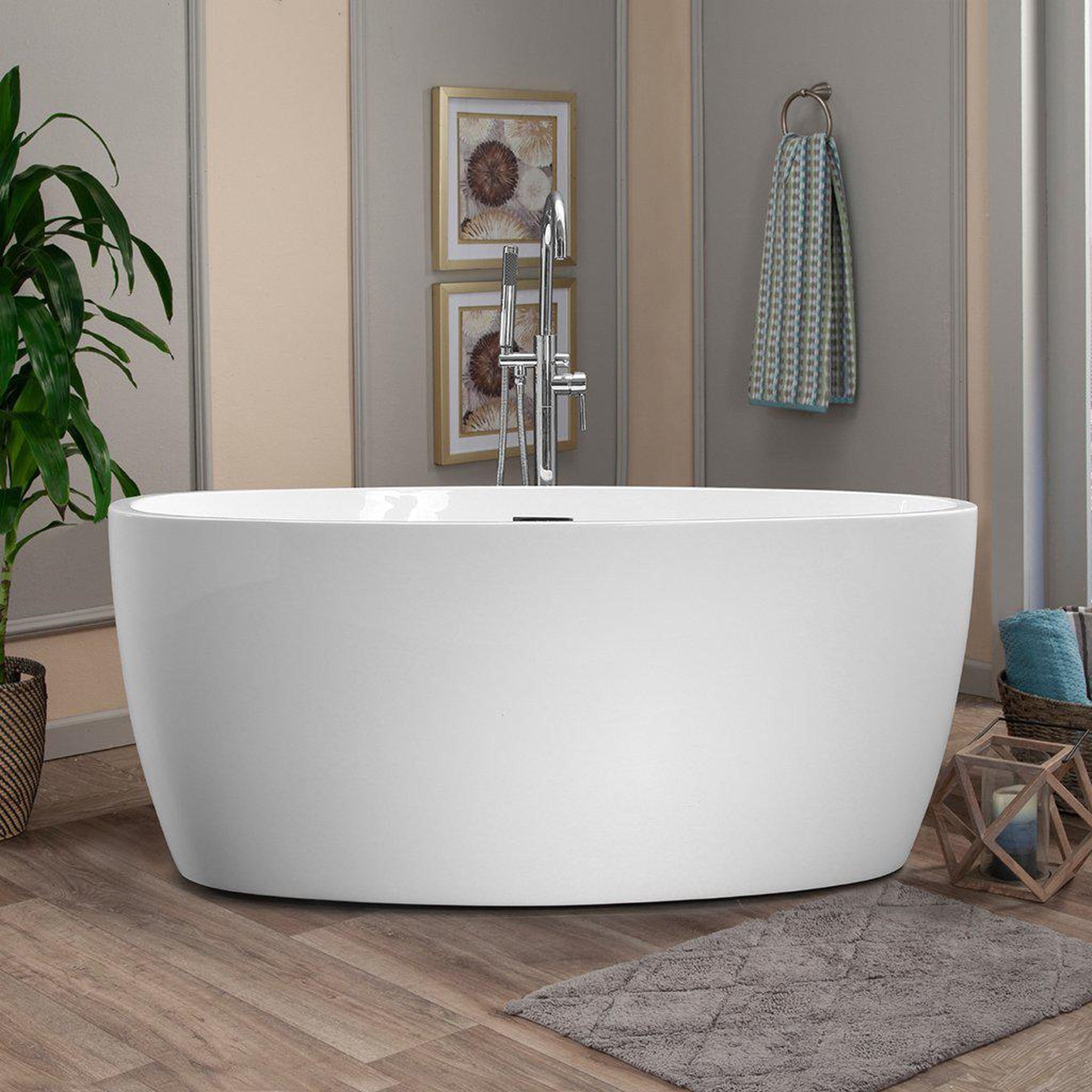 Altair, Altair Jolie 55" x 32" White Acrylic Freestanding Bathtub