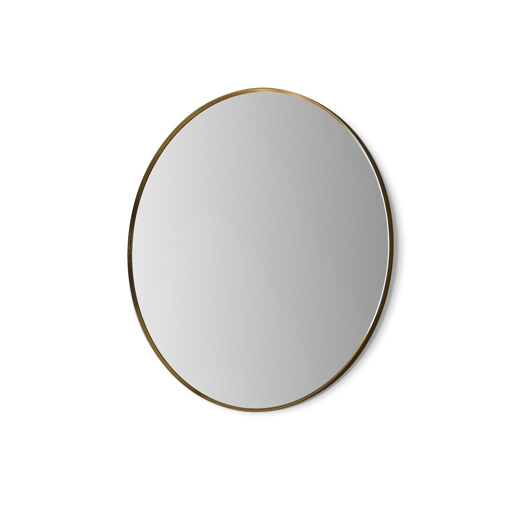 Altair, Altair Liceo 30" Round Brushed Gold Aluminum Framed Wall-Mounted Mirror