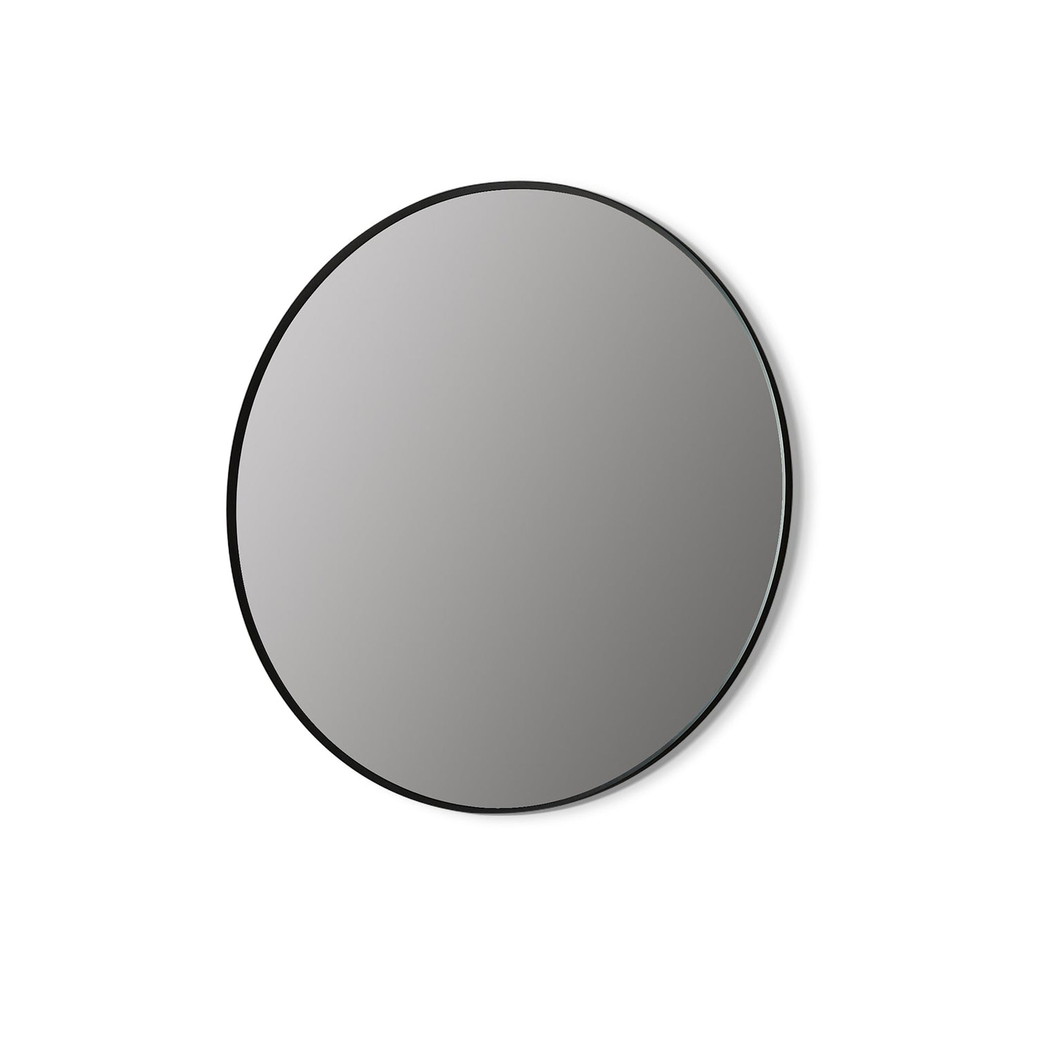 Altair, Altair Liceo 30" Round Matt Black Aluminum Framed Wall-Mounted Mirror