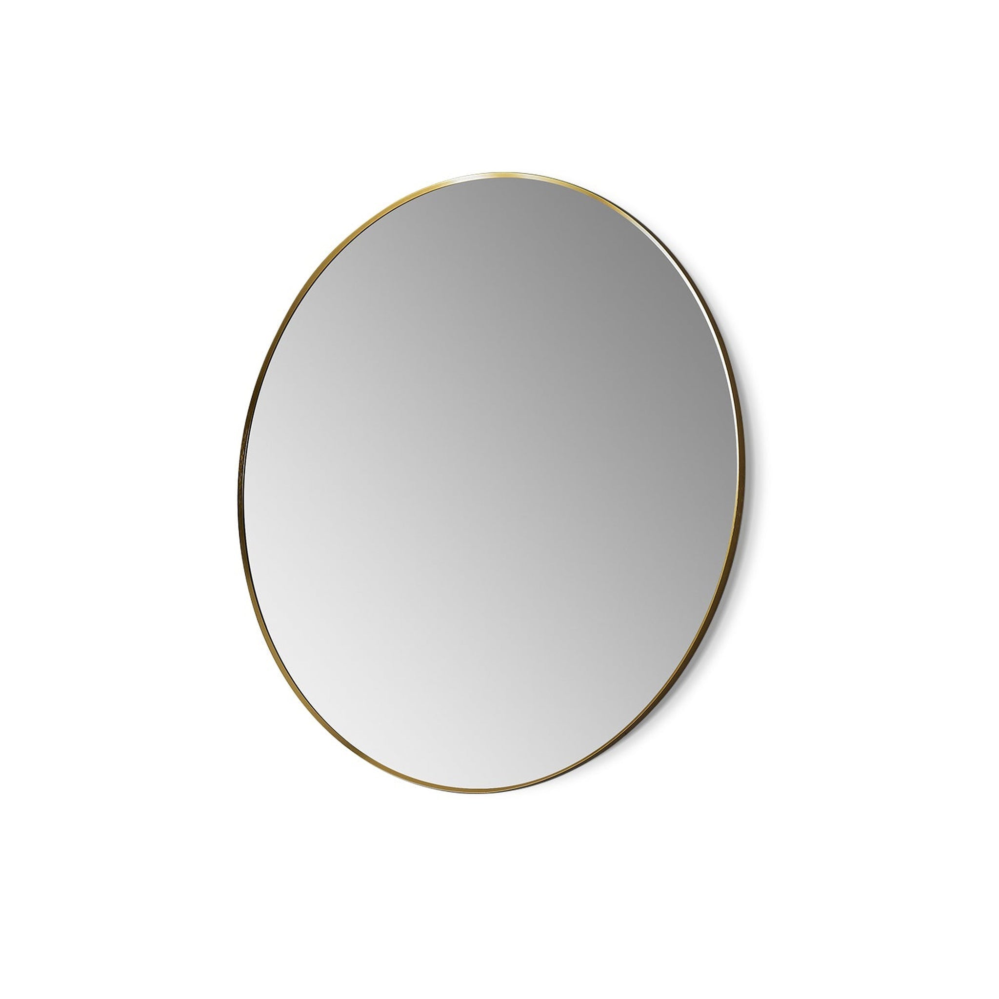 Altair, Altair Liceo 42" Round Brushed Gold Aluminum Framed Wall-Mounted Mirror