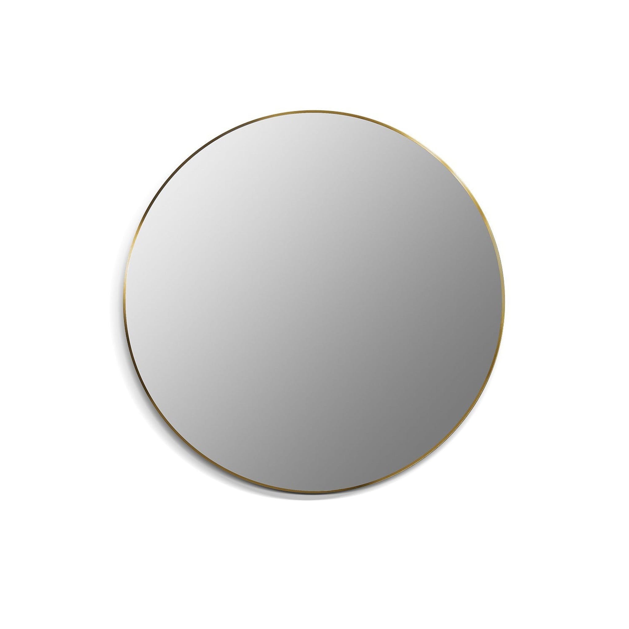 Altair, Altair Liceo 42" Round Brushed Gold Aluminum Framed Wall-Mounted Mirror