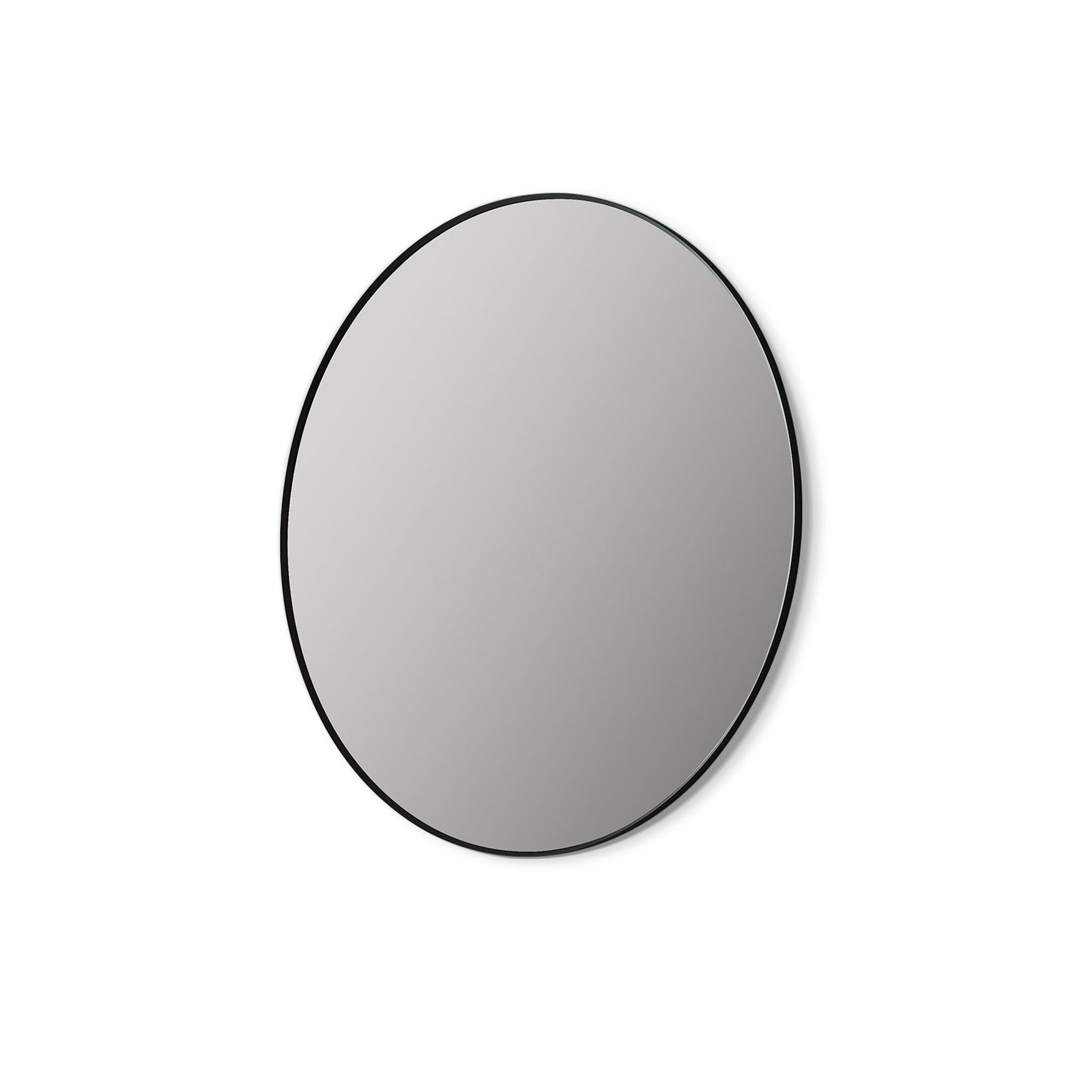 Altair, Altair Liceo 42" Round Matt Black Aluminum Framed Wall-Mounted Mirror