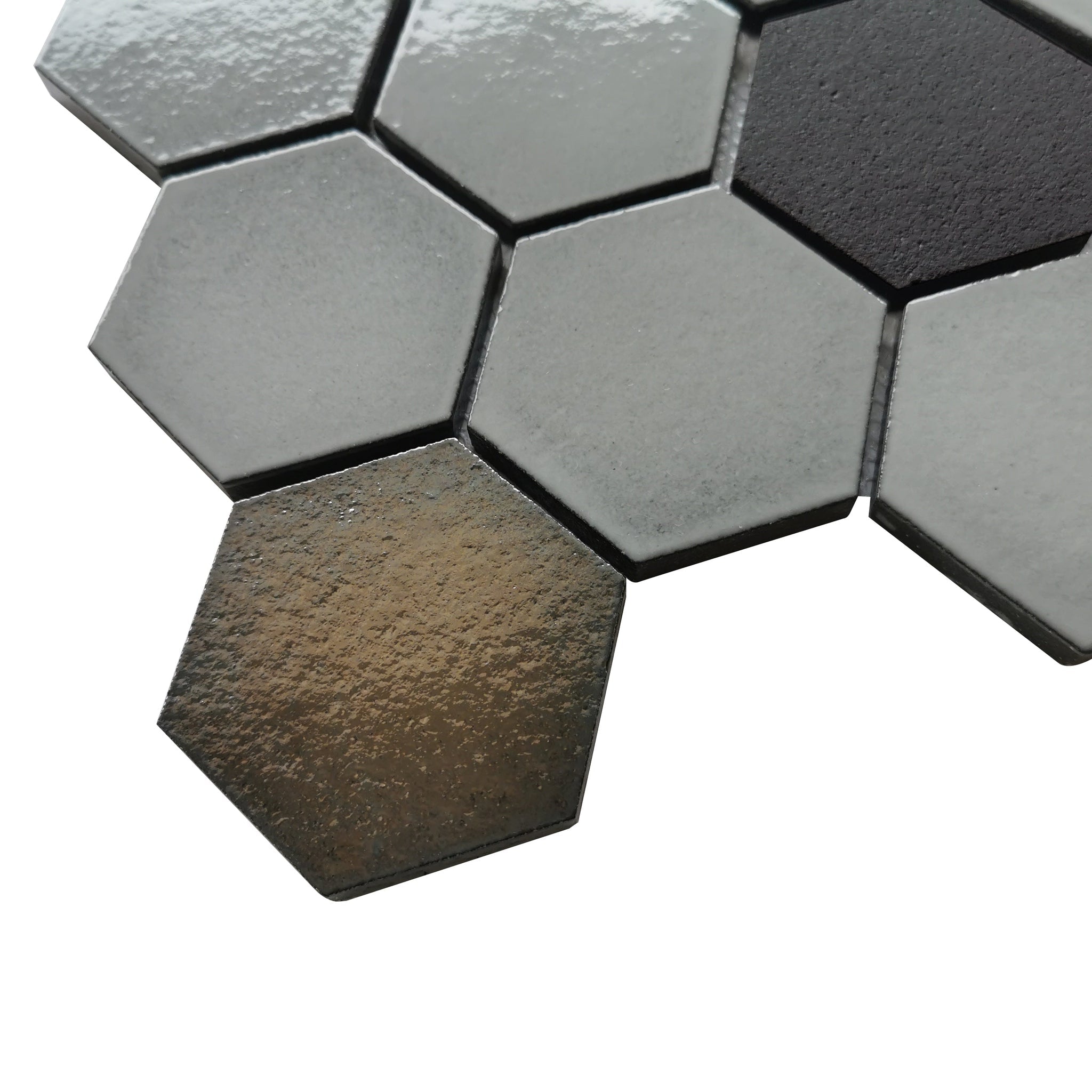 Altair, Altair Lugo 9 pcs. Hexagon Grey Stone Mosaic Floor and Wall Tile