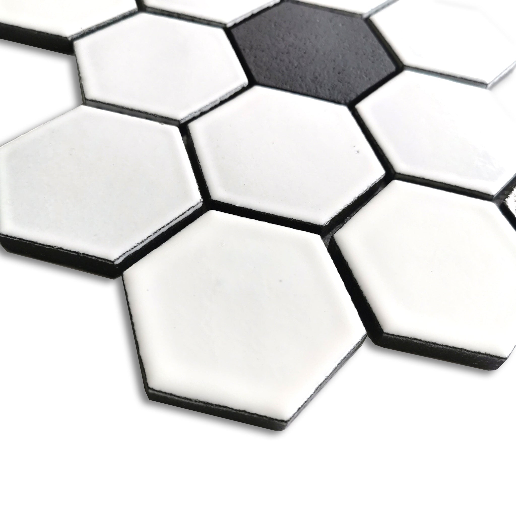 Altair, Altair Lugo 9 pcs. Hexagon White Stone Mosaic Floor and Wall Tile