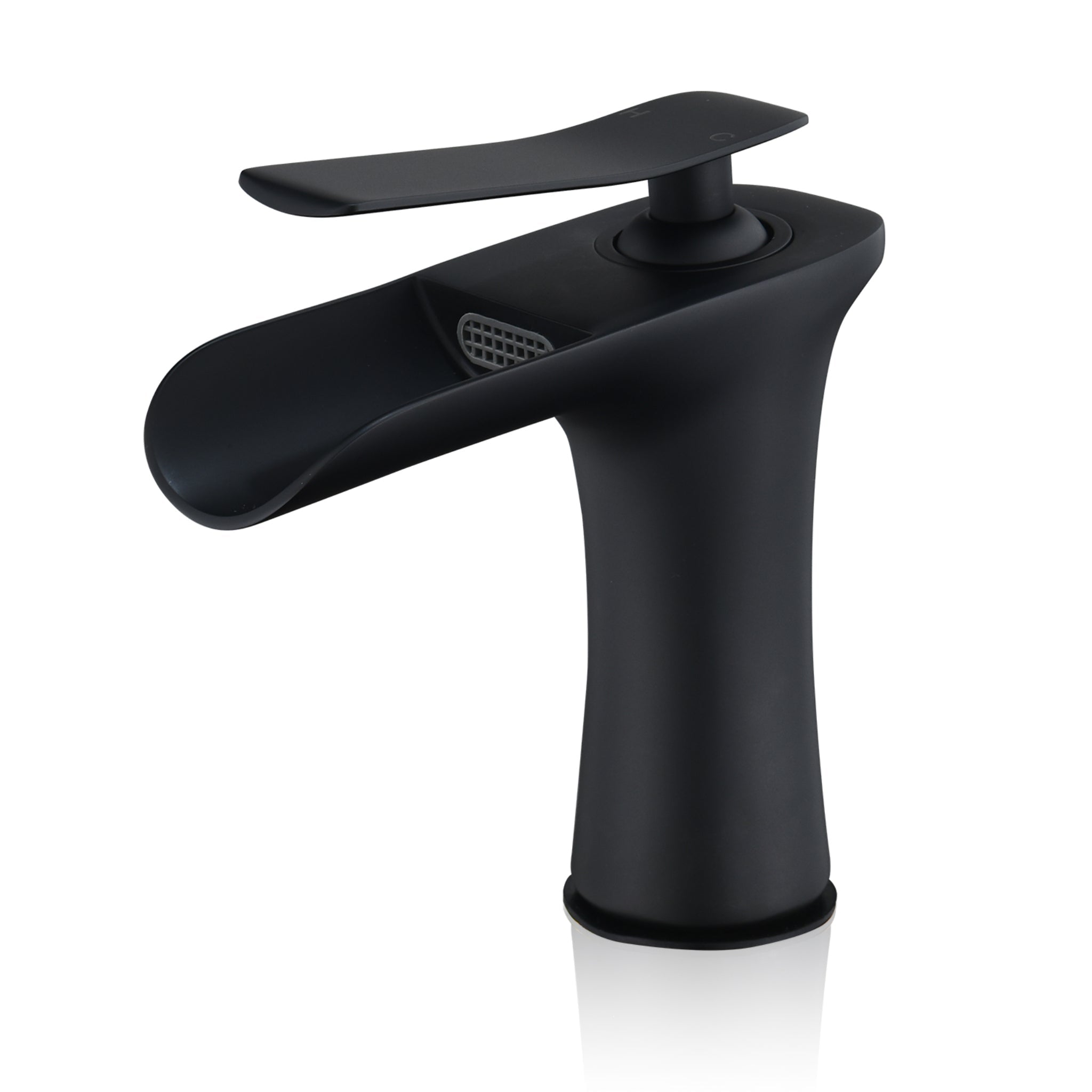 Altair, Altair Mayen Matte Black Single-Handle Waterfall Single-Hole Sink Faucet