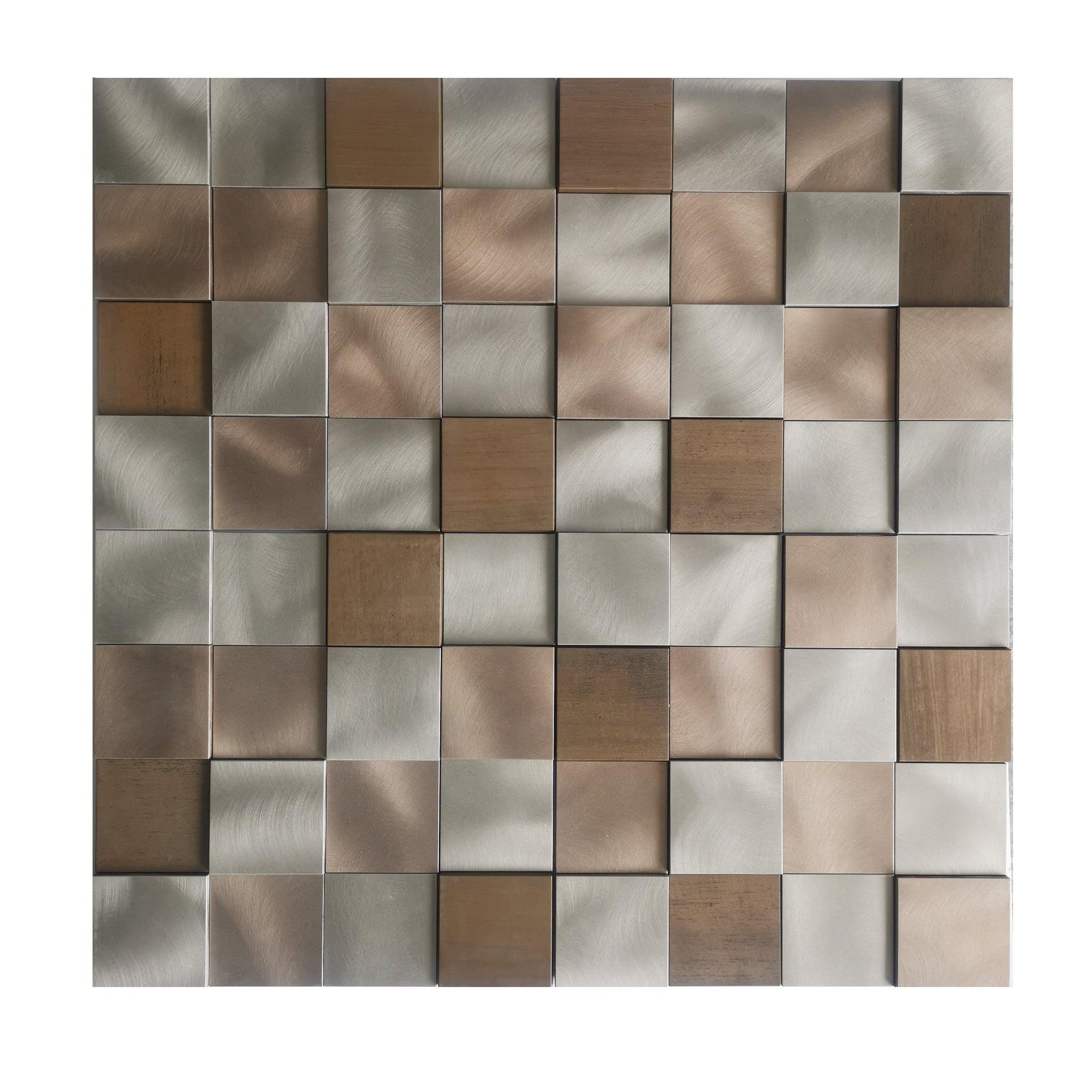 Altair, Altair Mijas 11 pcs. Square Copper Metal Mosaic Wall Tile