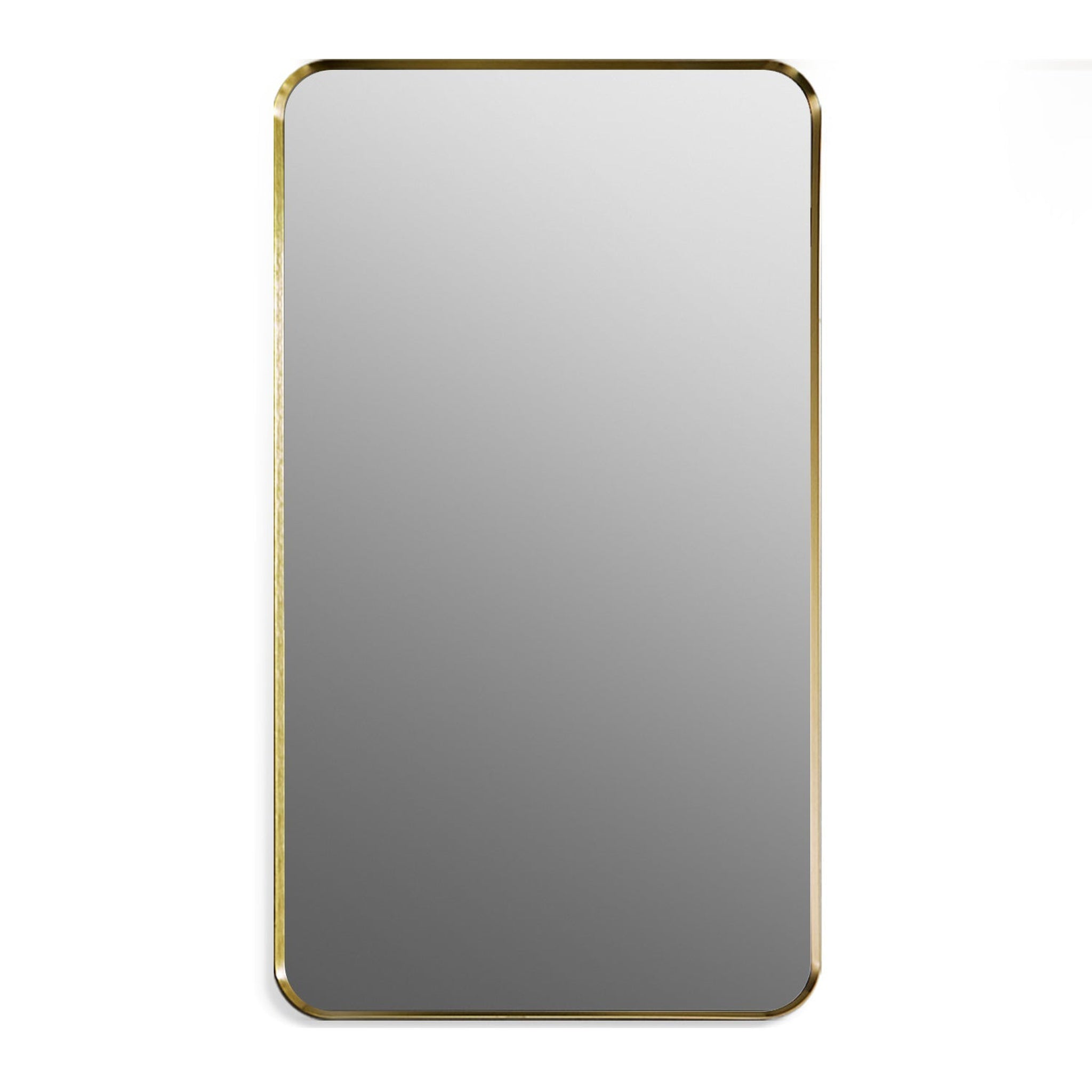 Altair, Altair Nettuno 18" x 32" Rectangle Brushed Gold Aluminum Framed Wall-Mounted Mirror