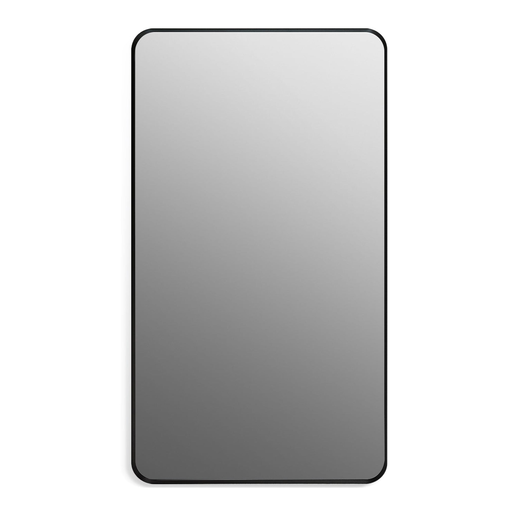 Altair, Altair Nettuno 18" x 32" Rectangle Matte Black Aluminum Framed Wall-Mounted Mirror