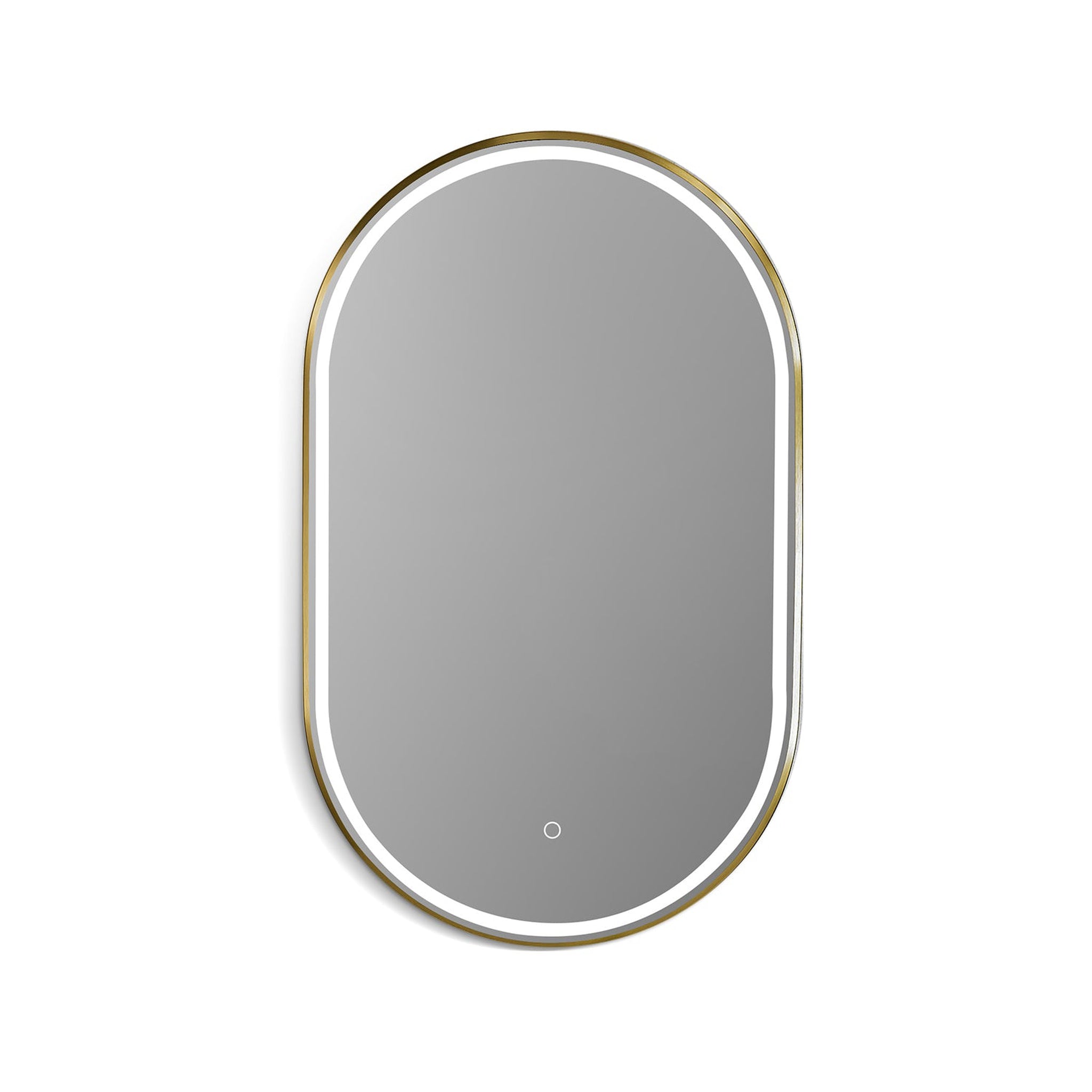 Altair, Altair Oleggio 22" Oval Brushed Gold Wall-Mounted LED Mirror