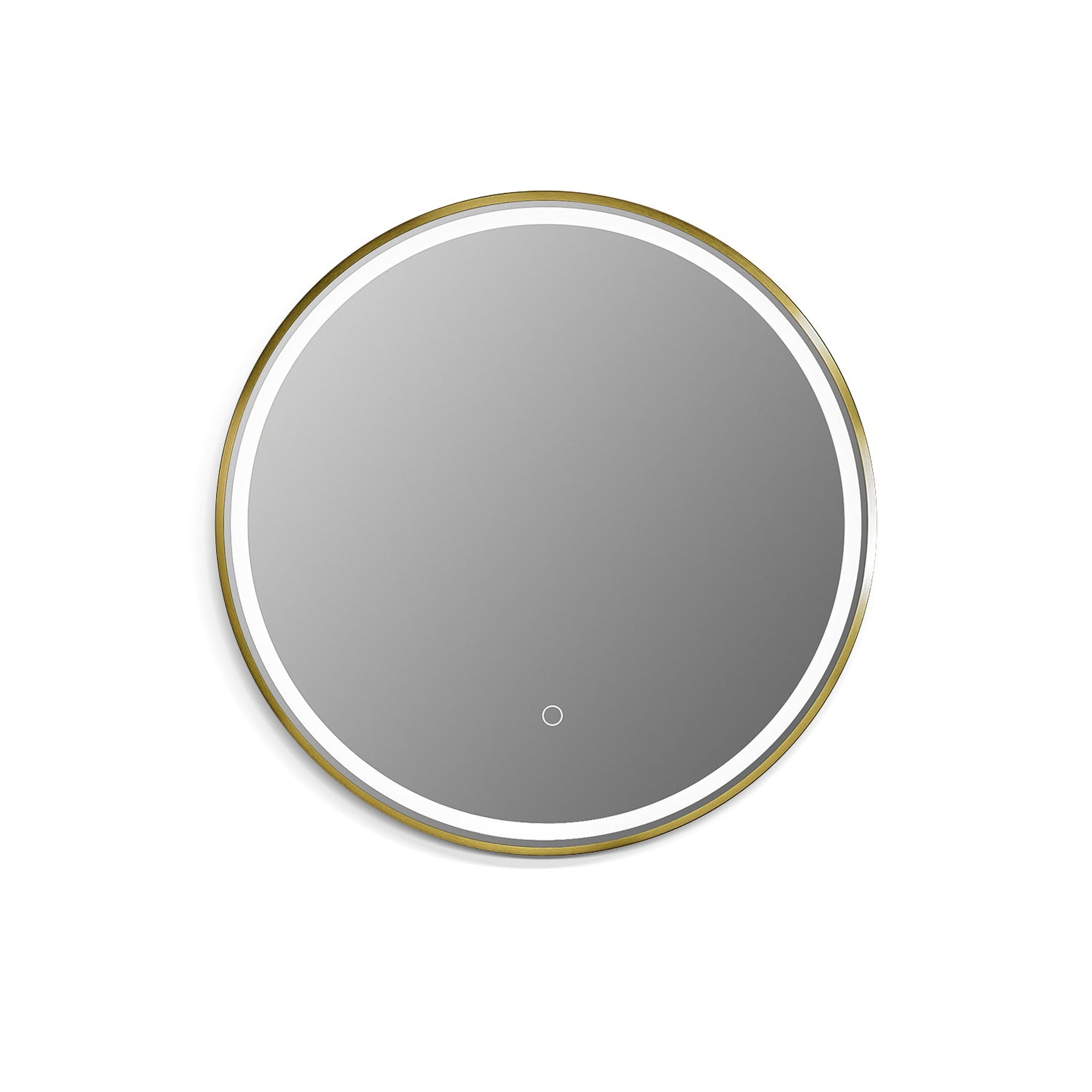 Altair, Altair Palme 24" Round Brushed Gold Wall-Mounted LED Mirror