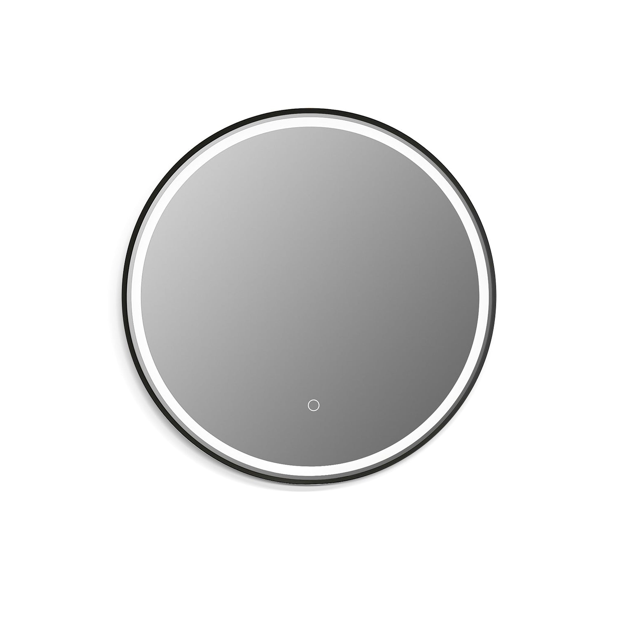 Altair, Altair Palme 24" Round Matte Black Wall-Mounted LED Mirror