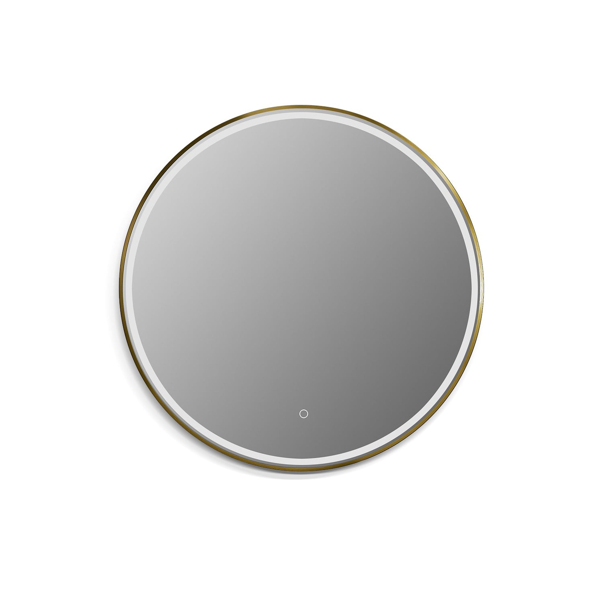 Altair, Altair Palme 32" Round Brushed Gold Wall-Mounted LED Mirror