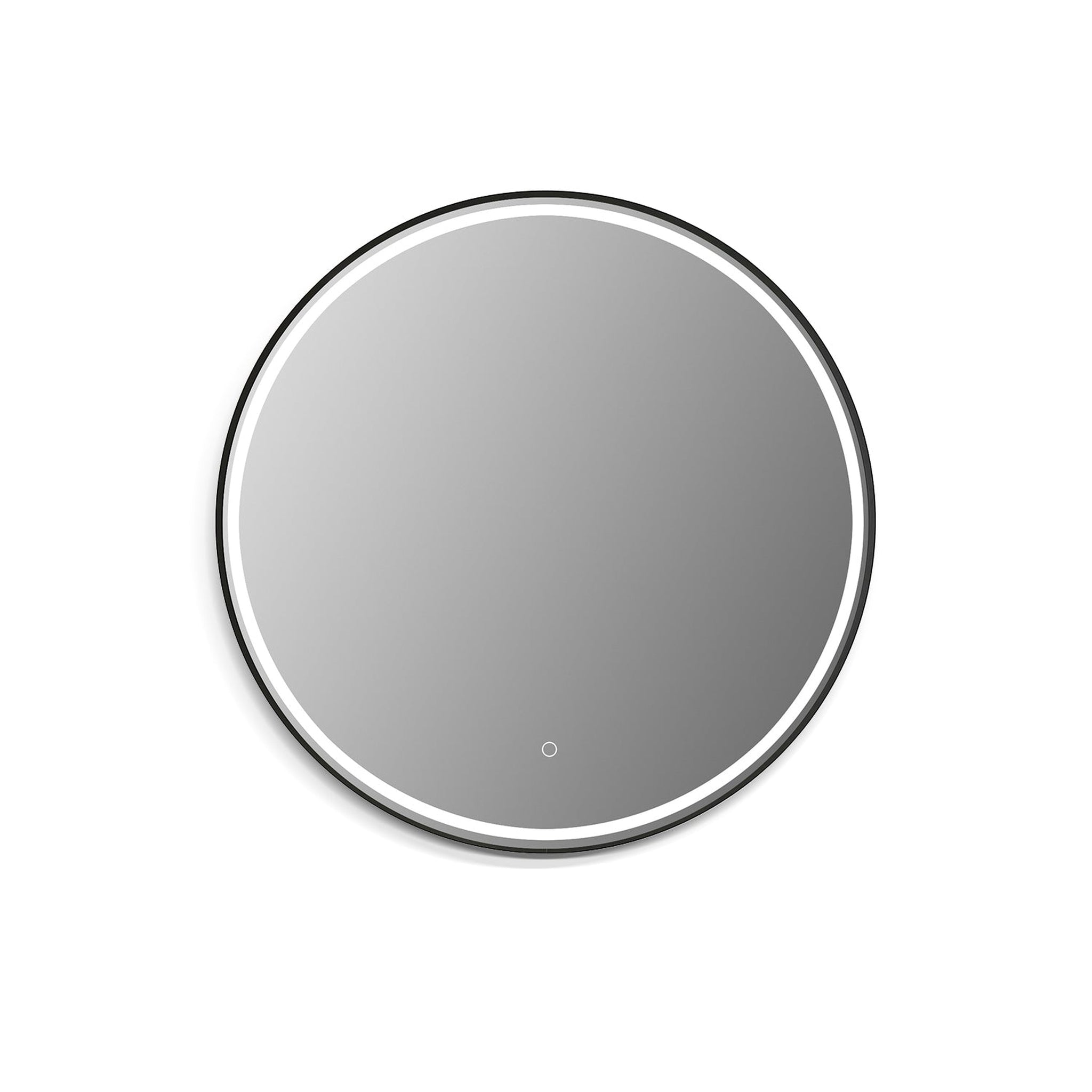 Altair, Altair Palme 32" Round Matte Black Wall-Mounted LED Mirror