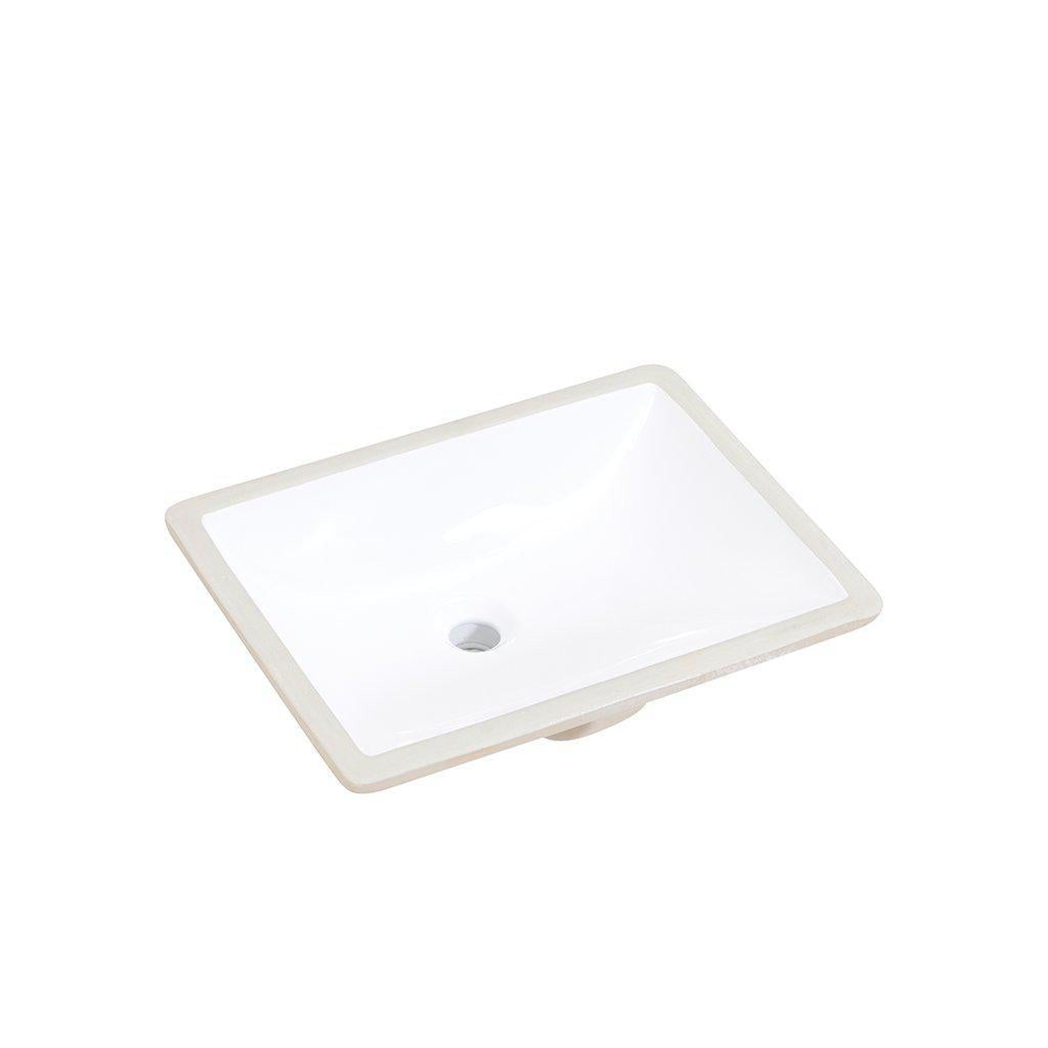 Altair, Altair Pireas 20" Rectangular White Ceramic Undermount Sink