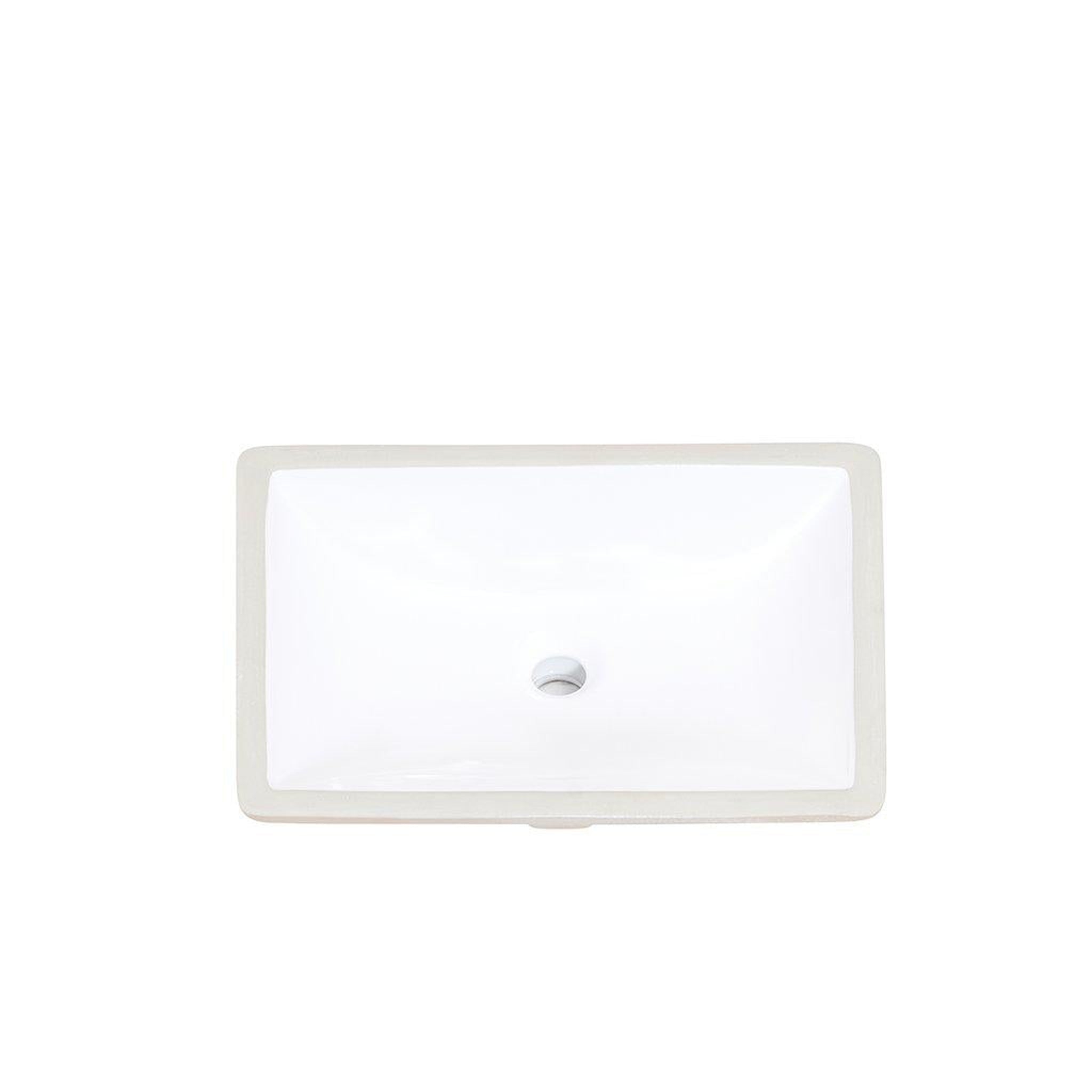 Altair, Altair Pireas 20" Rectangular White Ceramic Undermount Sink