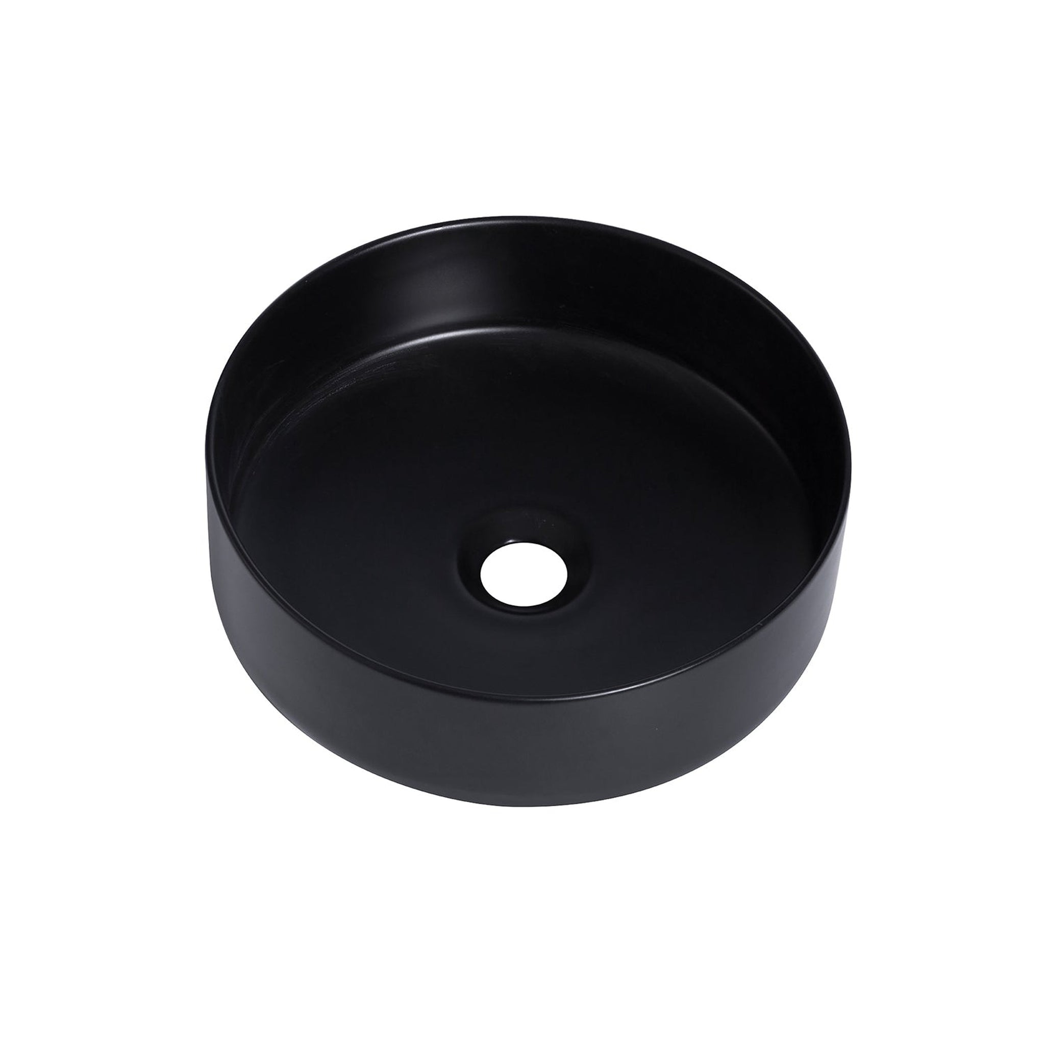 Altair, Altair Sabine 14" Round Black Ceramic Bathroom Vanity Vessel Sink