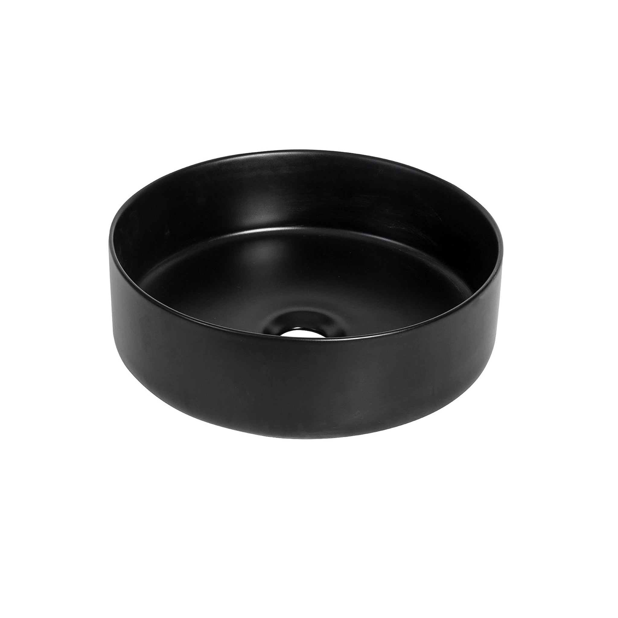 Altair, Altair Sabine 14" Round Black Ceramic Bathroom Vanity Vessel Sink