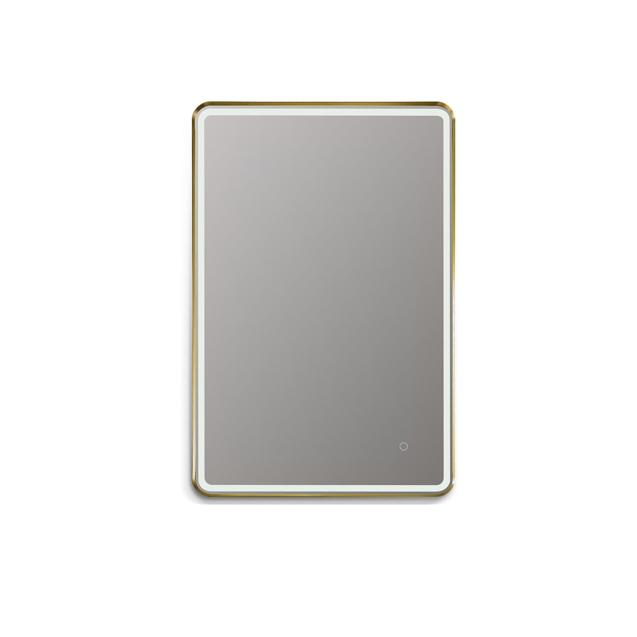 Altair, Altair Viaggi 24" Rectangle Brushed Gold Wall-Mounted LED Mirror