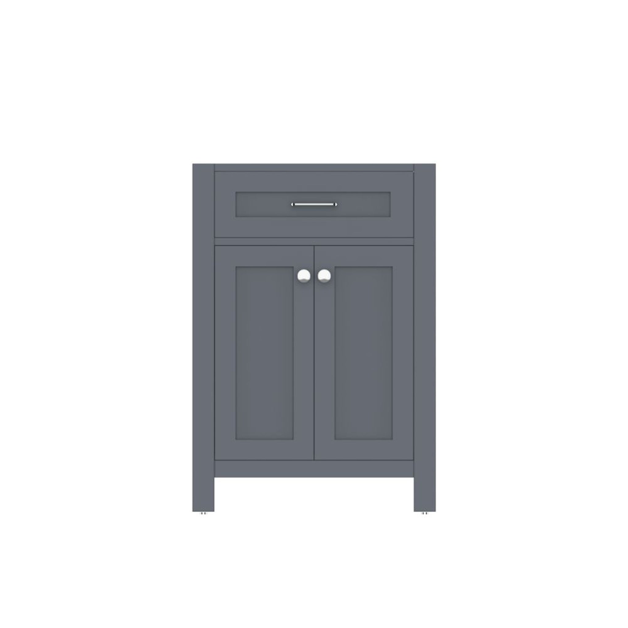 Alya Bath, Alya Bath Norwalk 24" Single Gray Freestanding Bathroom Vanity With Brushed Nickel Edge Handles