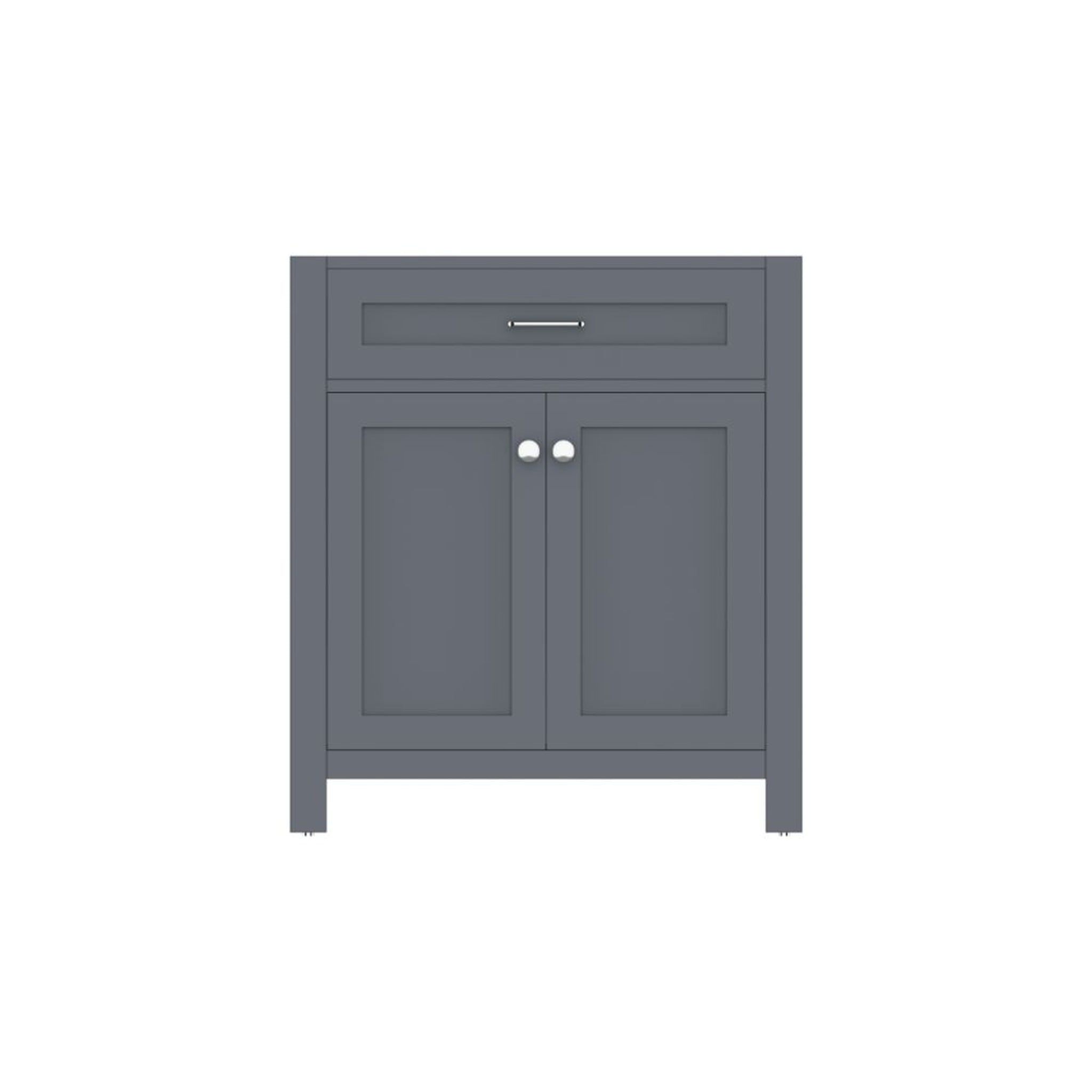 Alya Bath, Alya Bath Norwalk 30" Single Gray Freestanding Bathroom Vanity With Brushed Nickel Edge Handles