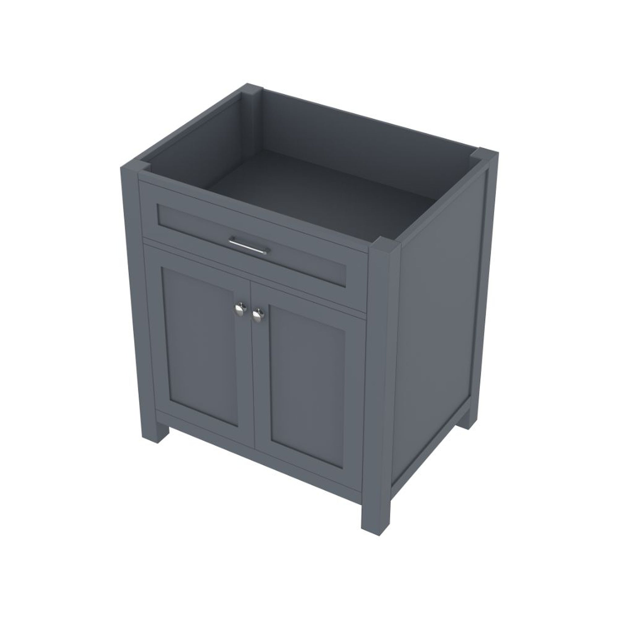 Alya Bath, Alya Bath Norwalk 30" Single Gray Freestanding Bathroom Vanity With Brushed Nickel Edge Handles