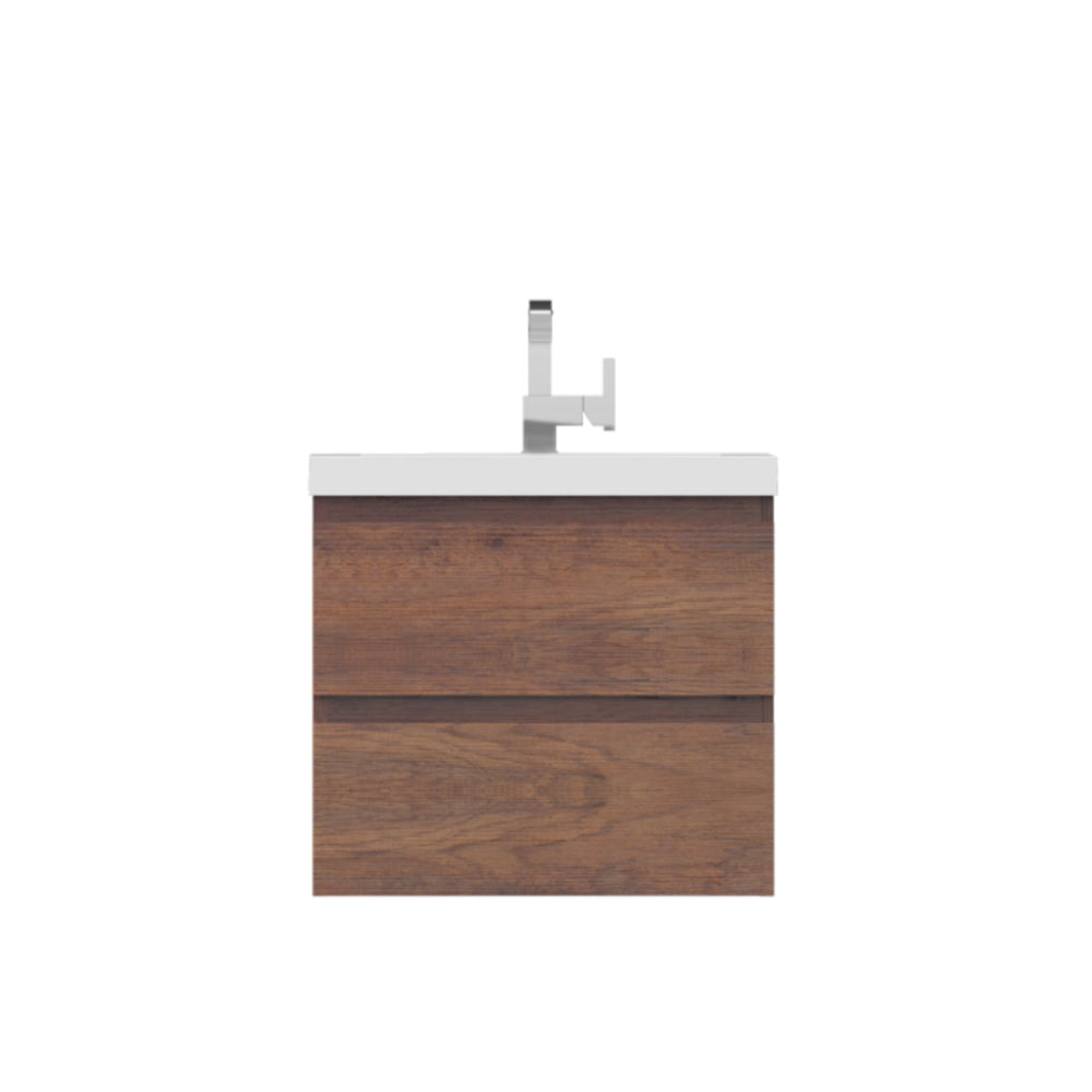 Alya Bath, Alya Bath Paterno 24" Single Rosewood Modern Wall Mounted  Bathroom Vanity With Acrylic Top and Integrated Sink