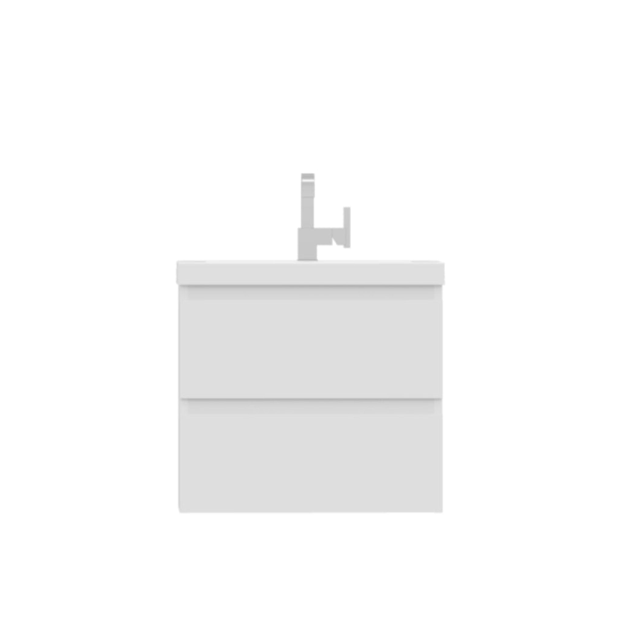 Alya Bath, Alya Bath Paterno 24" Single White Modern Wall Mounted  Bathroom Vanity With Acrylic Top and Integrated Sink