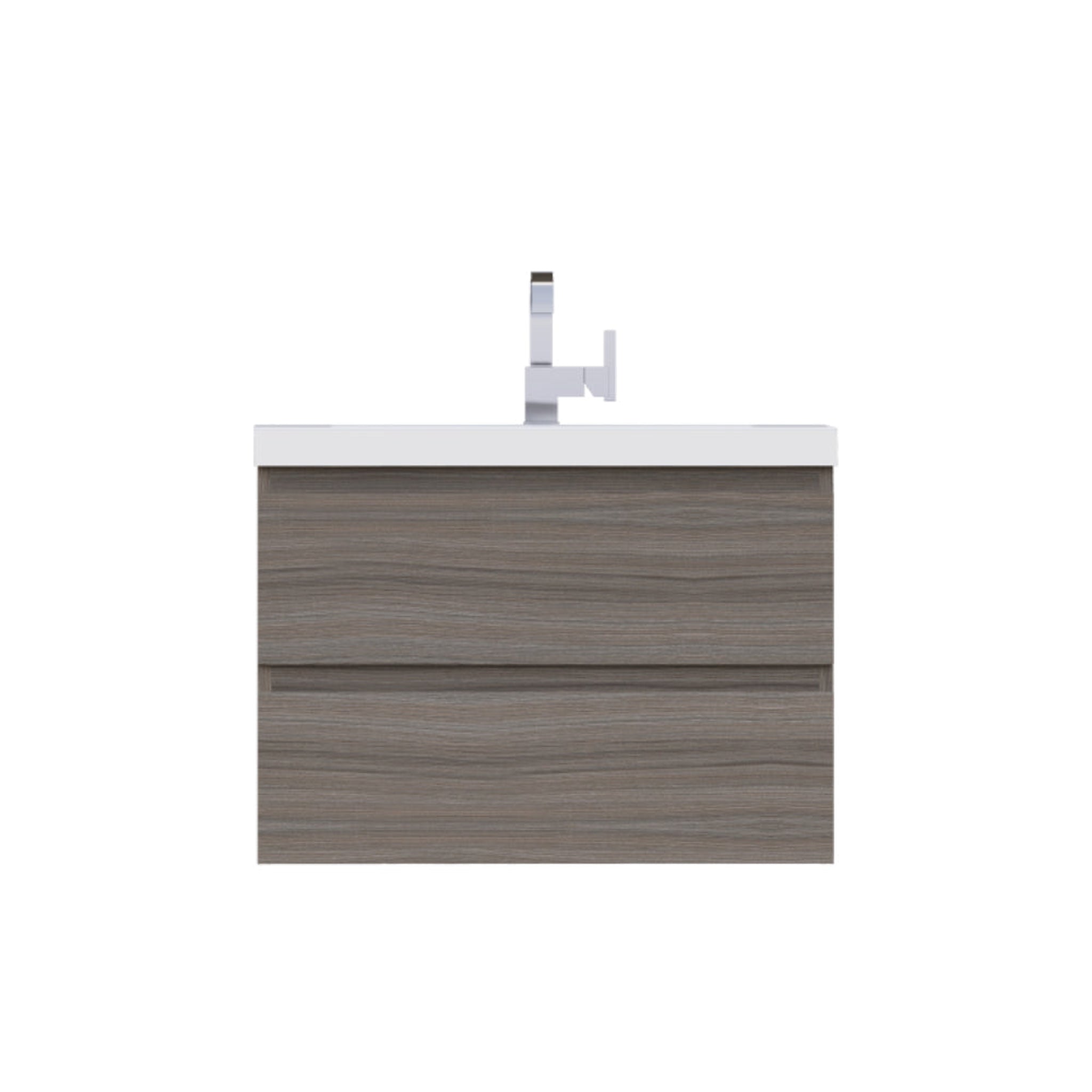 Alya Bath, Alya Bath Paterno 30" Single Gray Wall Mounted  Bathroom Vanity With Acrylic Top and Integrated Sink