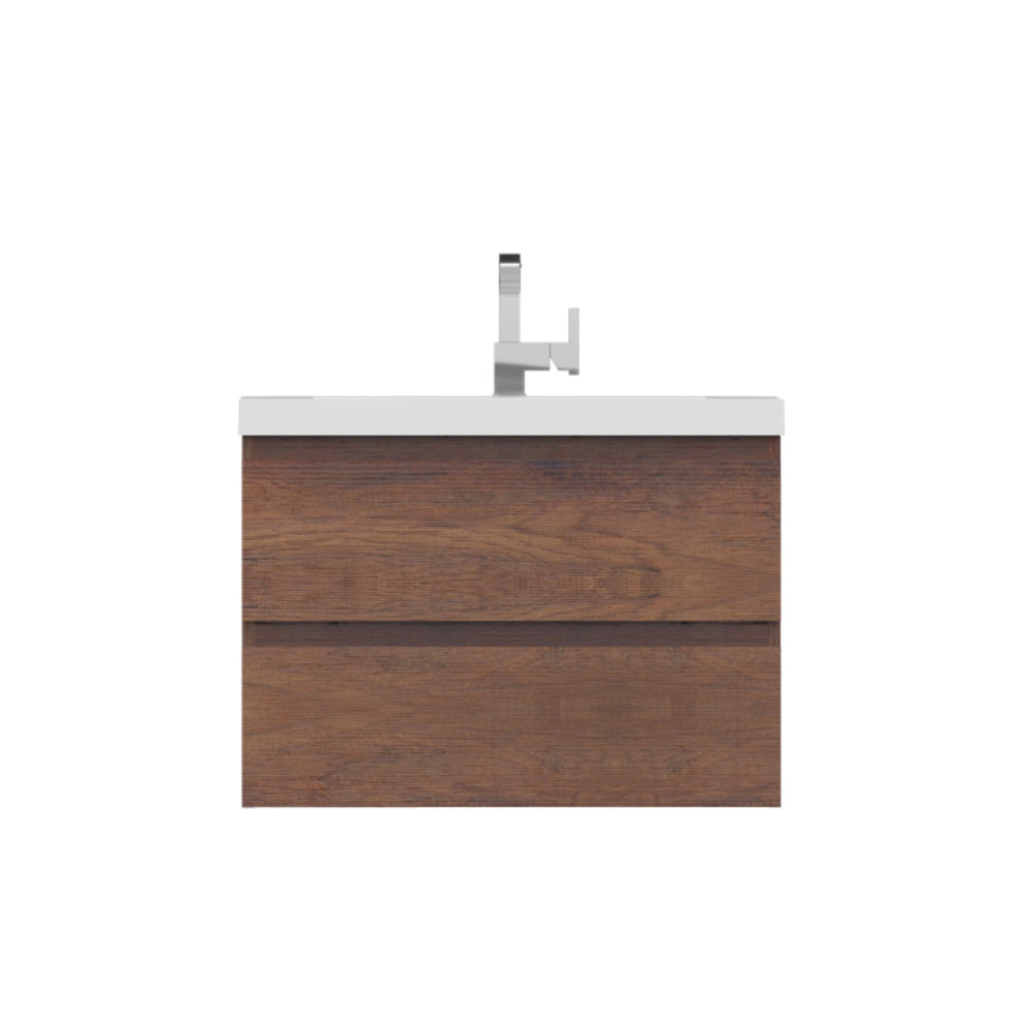 Alya Bath, Alya Bath Paterno 30" Single Rosewood Modern Wall Mounted  Bathroom Vanity With Acrylic Top and Integrated Sink