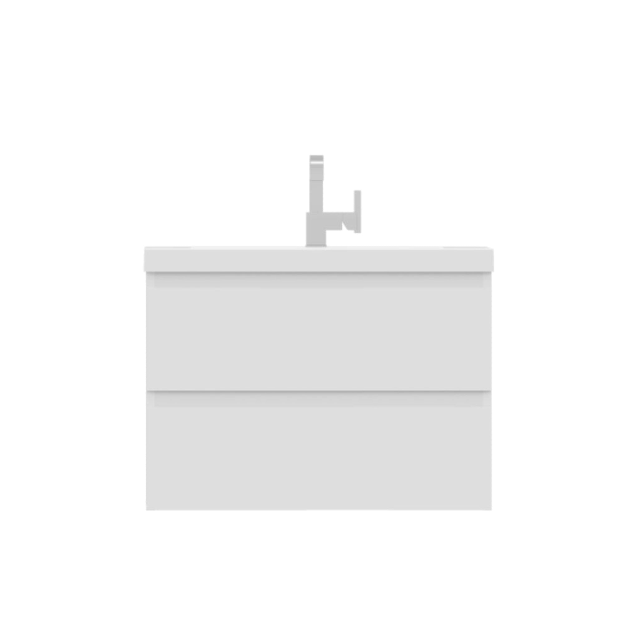 Alya Bath, Alya Bath Paterno 30" Single White Modern Wall Mounted  Bathroom Vanity With Acrylic Top and Integrated Sink